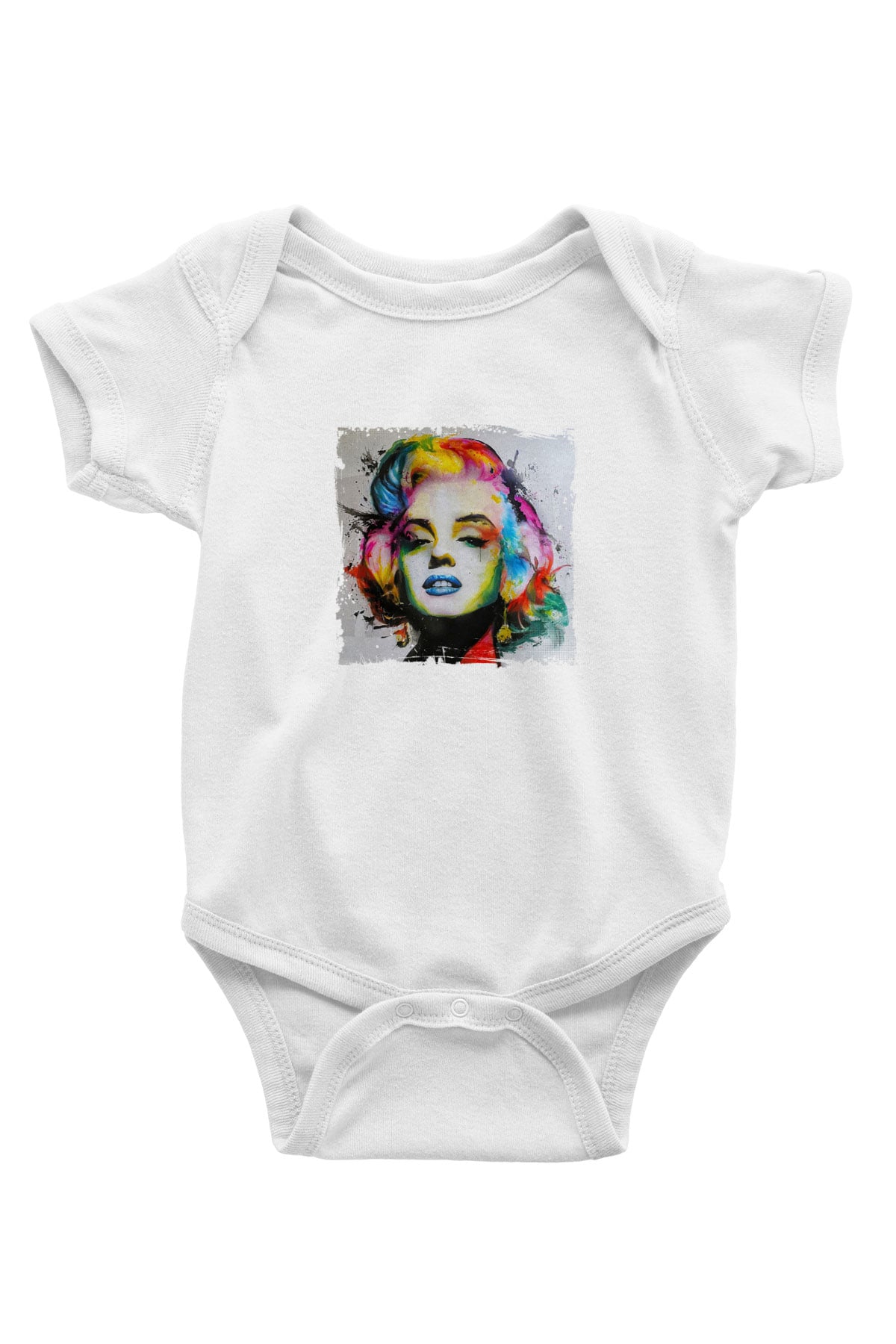 Marilyn Monroe Unisex Baskılı Beyaz Bebek Body - Zıbın