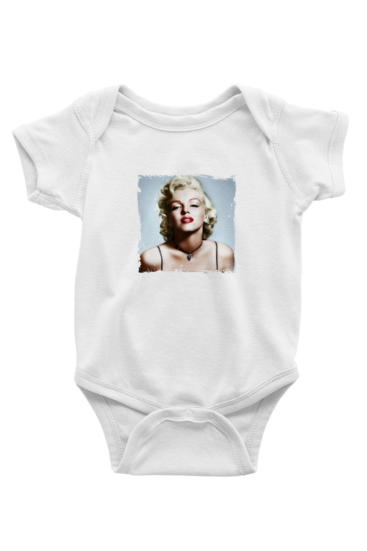 Marilyn Monroe Unisex Baskılı Beyaz Bebek Body - Zıbın
