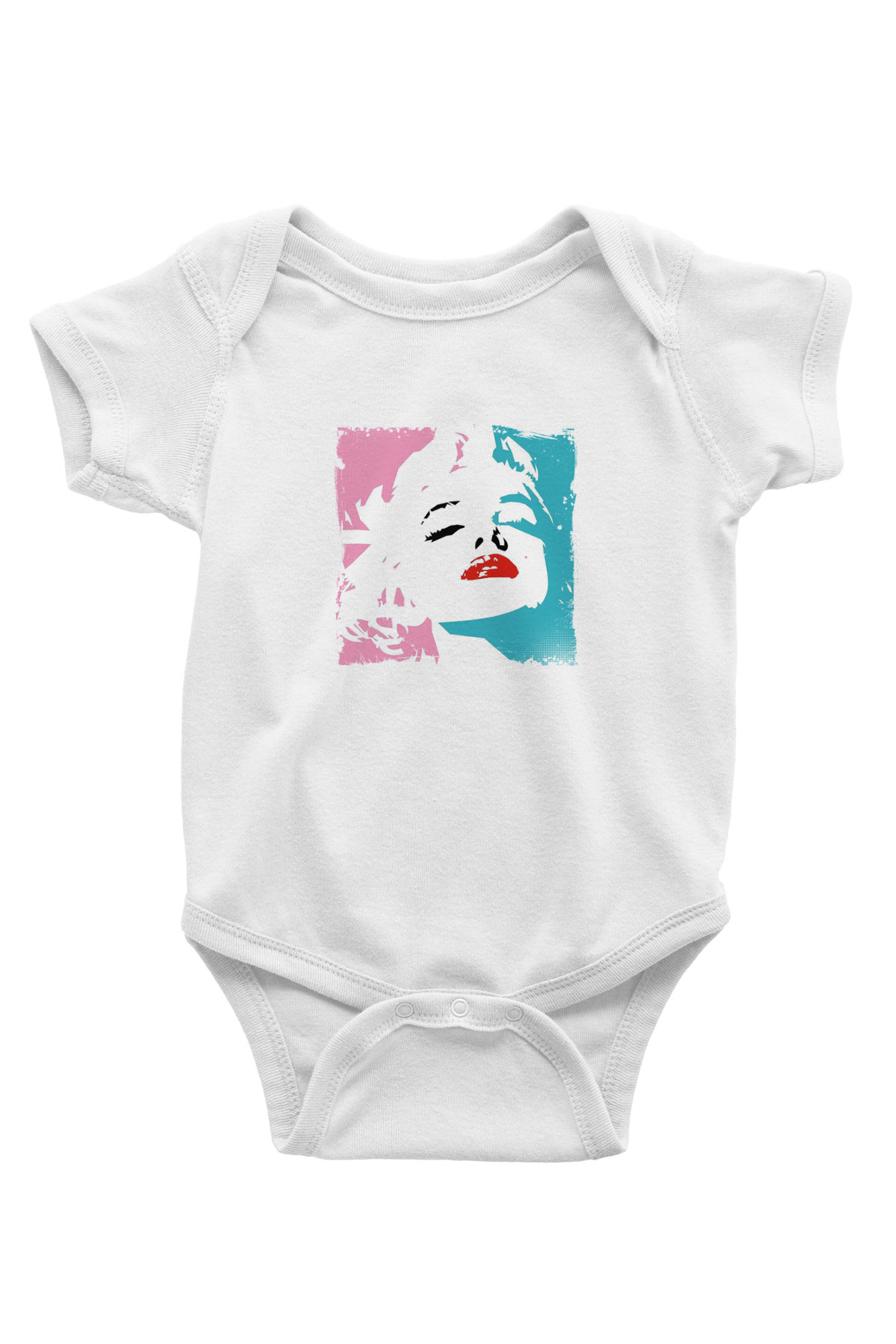 Marilyn Monroe Unisex Baskılı Beyaz Bebek Body - Zıbın