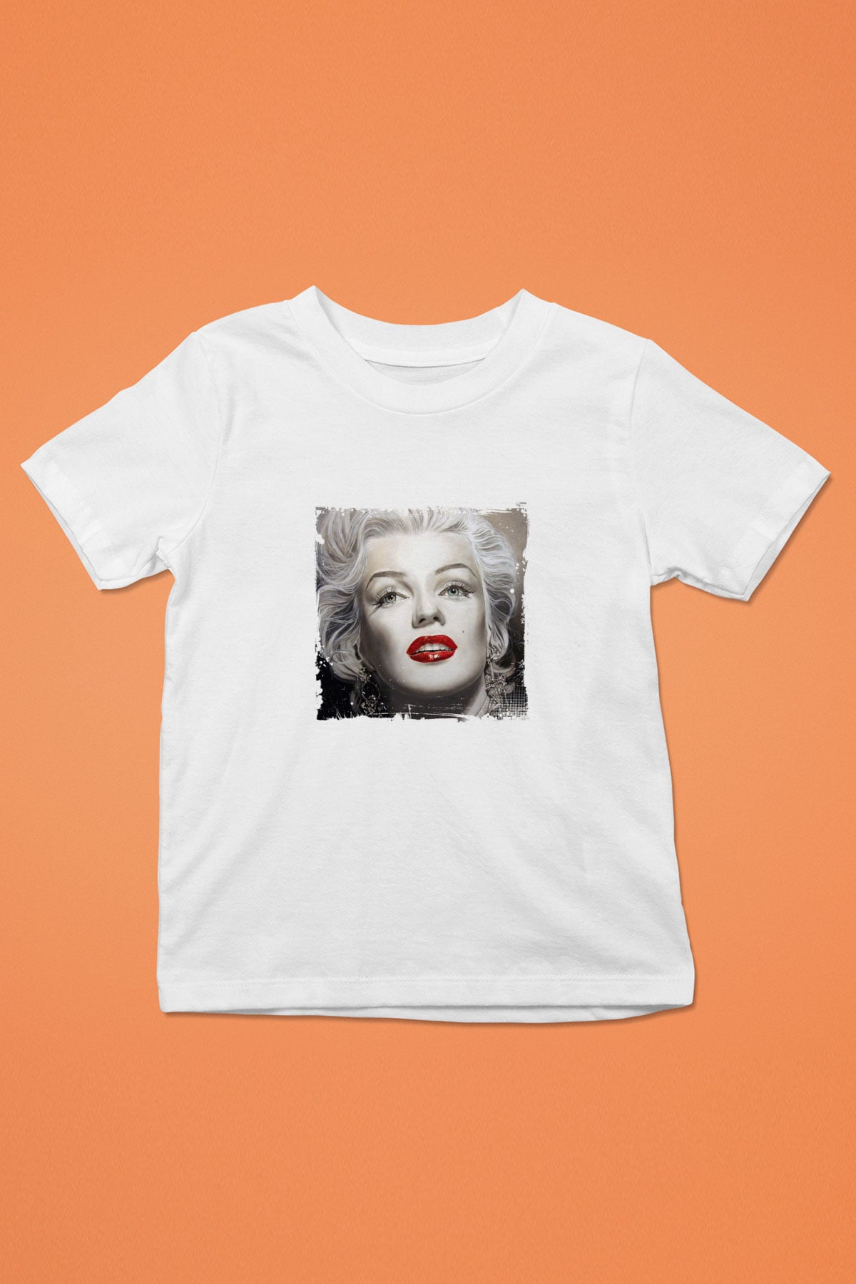 Marilyn Monroe Unisex Baskılı Beyaz Çocuk Tişört