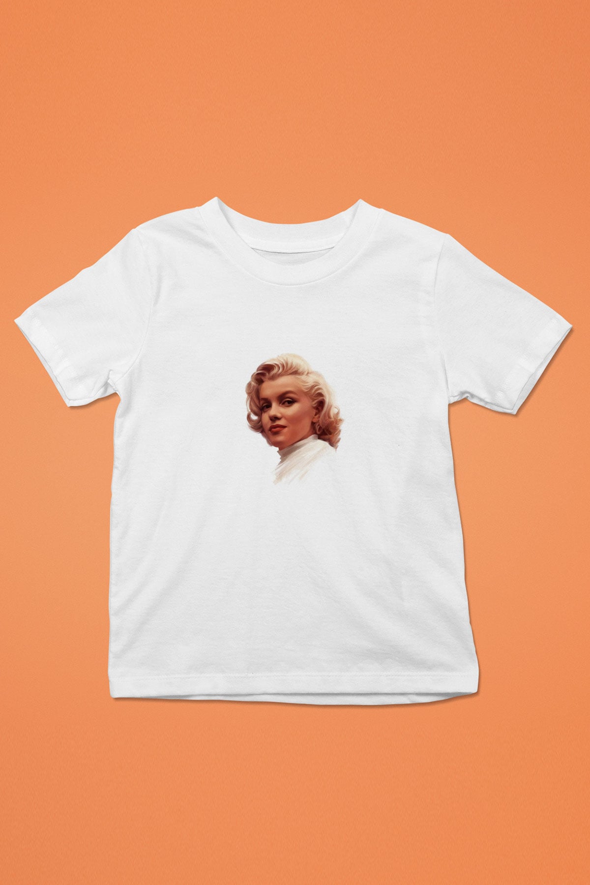 Marilyn Monroe Unisex Baskılı Beyaz Çocuk Tişört