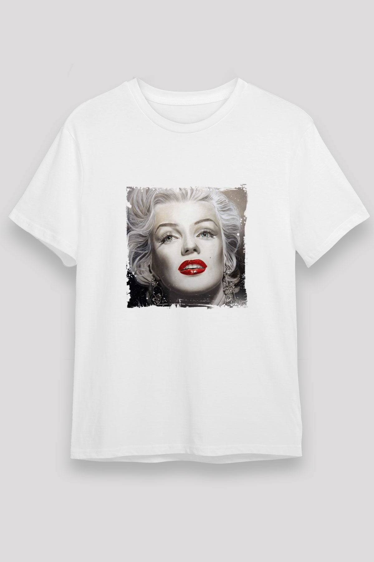 Marilyn Monroe Unisex Baskılı Beyaz Tişört