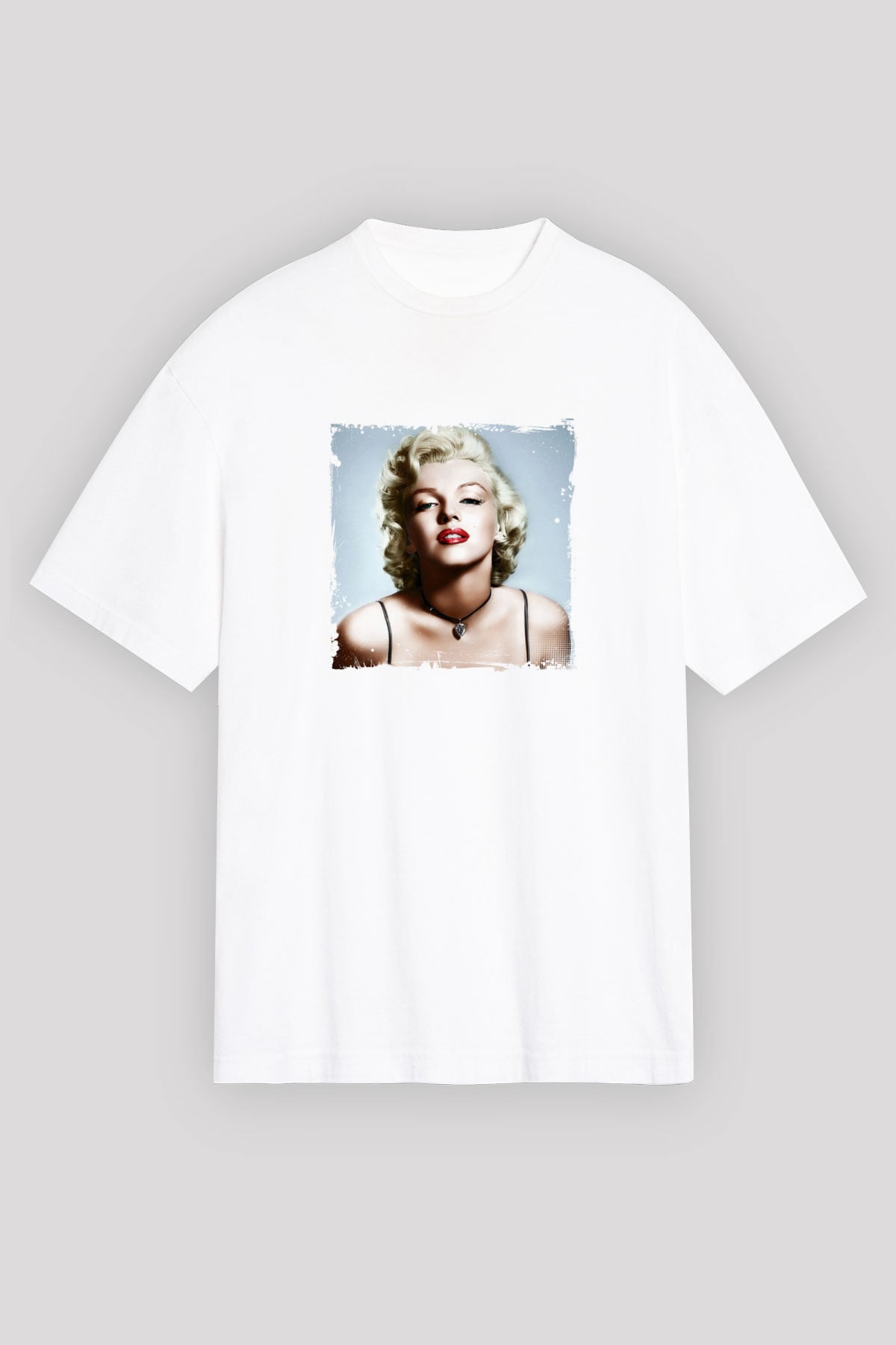 Marilyn Monroe Unisex Baskılı Beyaz Tişört