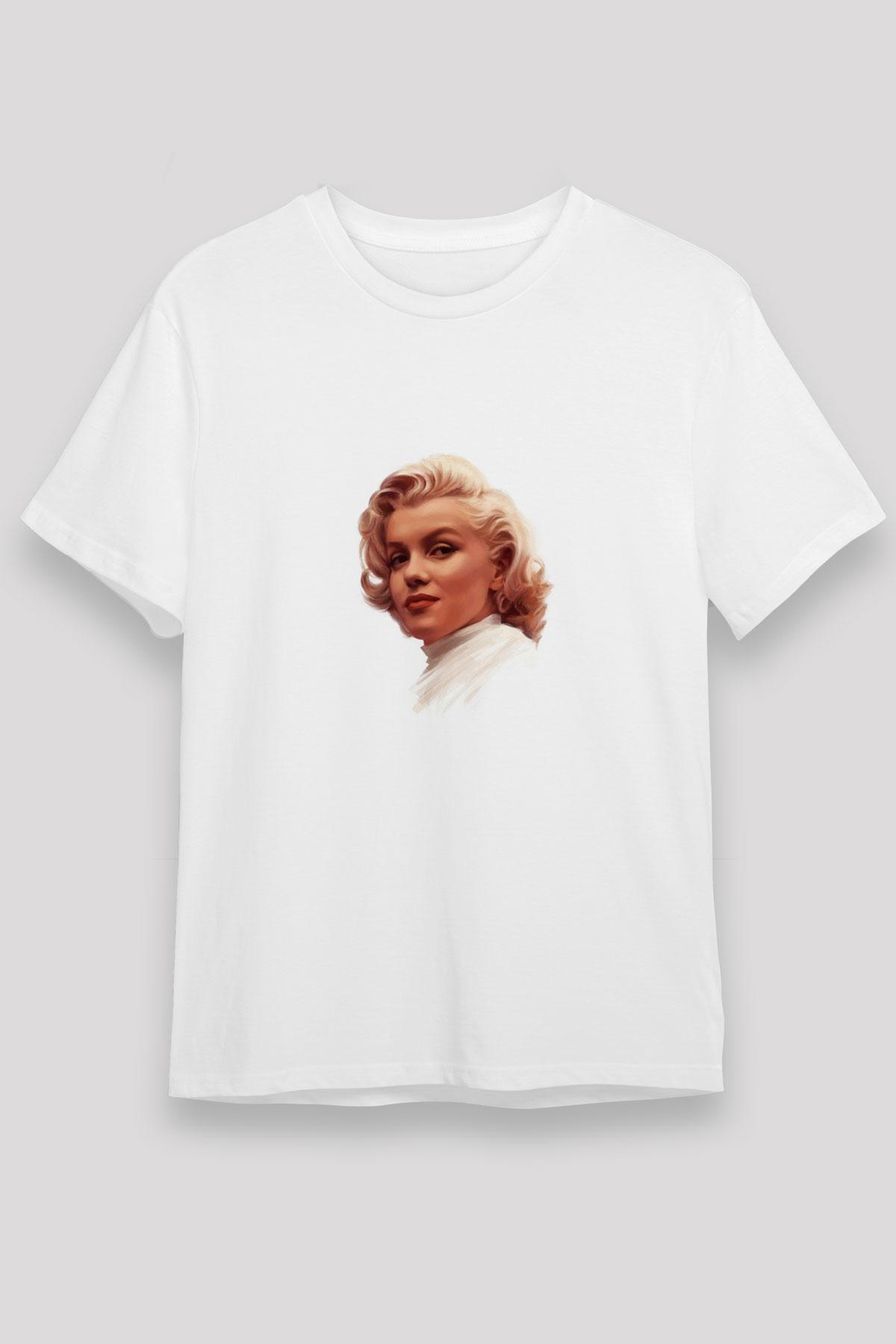 Marilyn Monroe Unisex Baskılı Beyaz Tişört