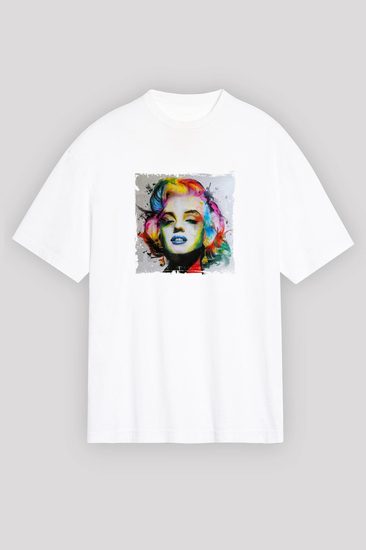 Marilyn Monroe Unisex Baskılı Beyaz Tişört