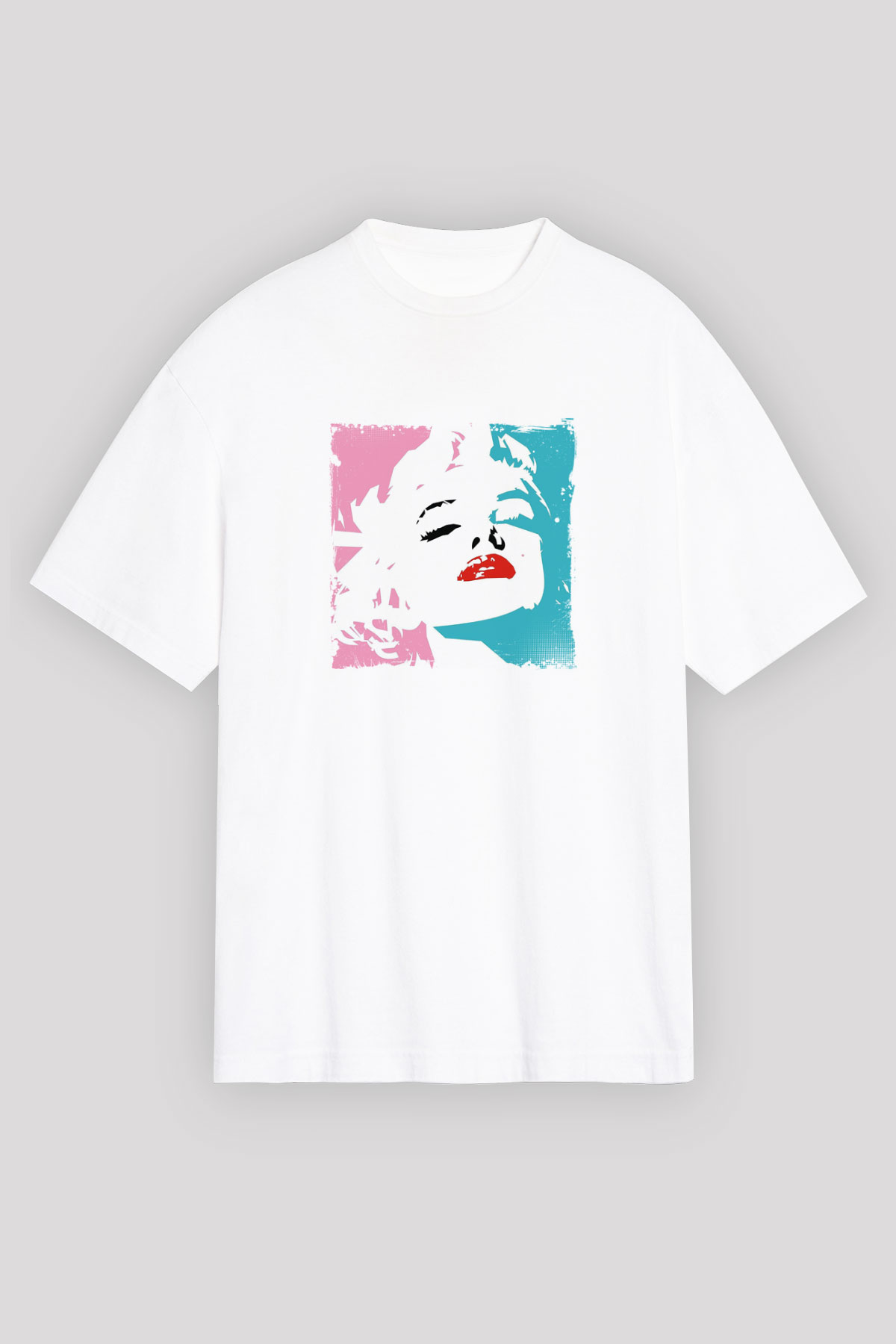 Marilyn Monroe Unisex Baskılı Beyaz Tişört