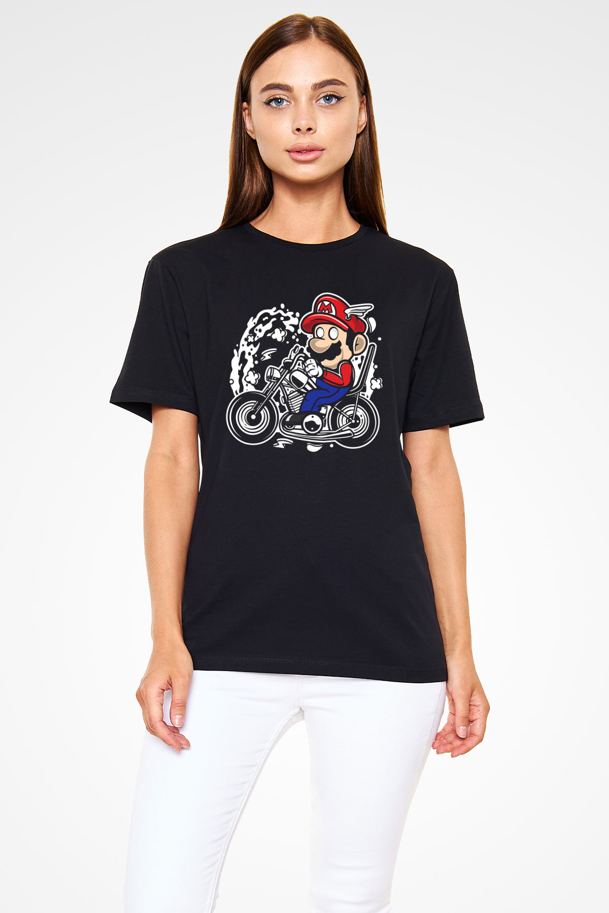 Mario Chopper Rider Siyah Unisex Tişört