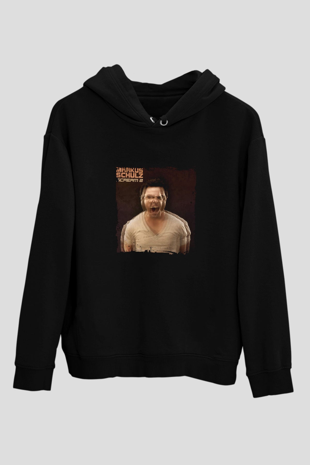 Markus Schulz Baskılı Unisex Siyah Hoodie