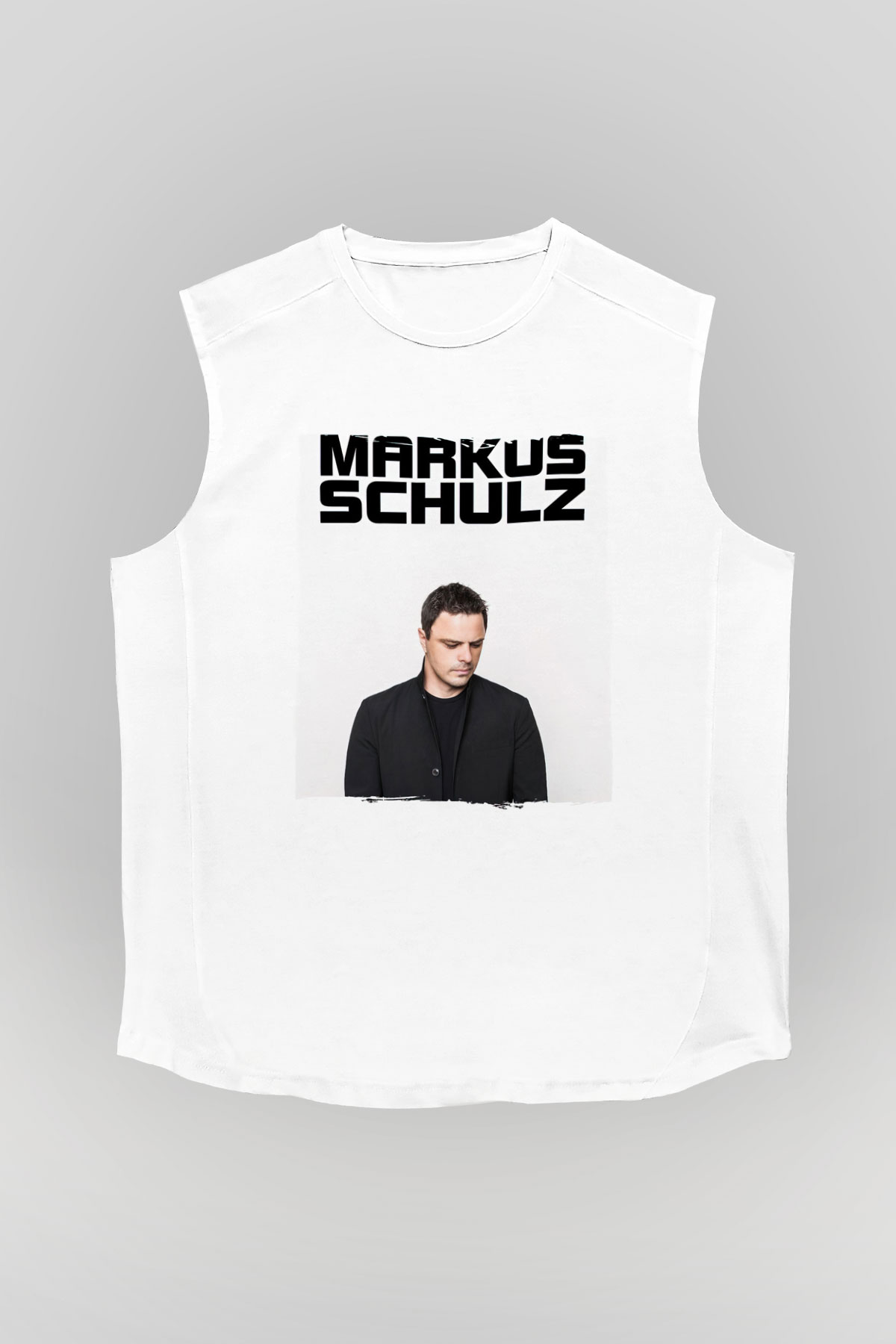 Markus Schulz Beyaz Unisex Kolsuz Tişört