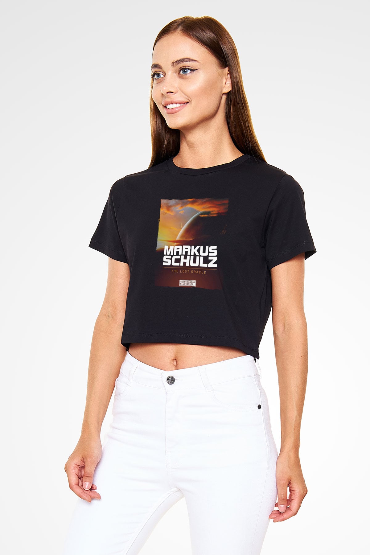 Markus Schulz Siyah  Crop Top Tişört