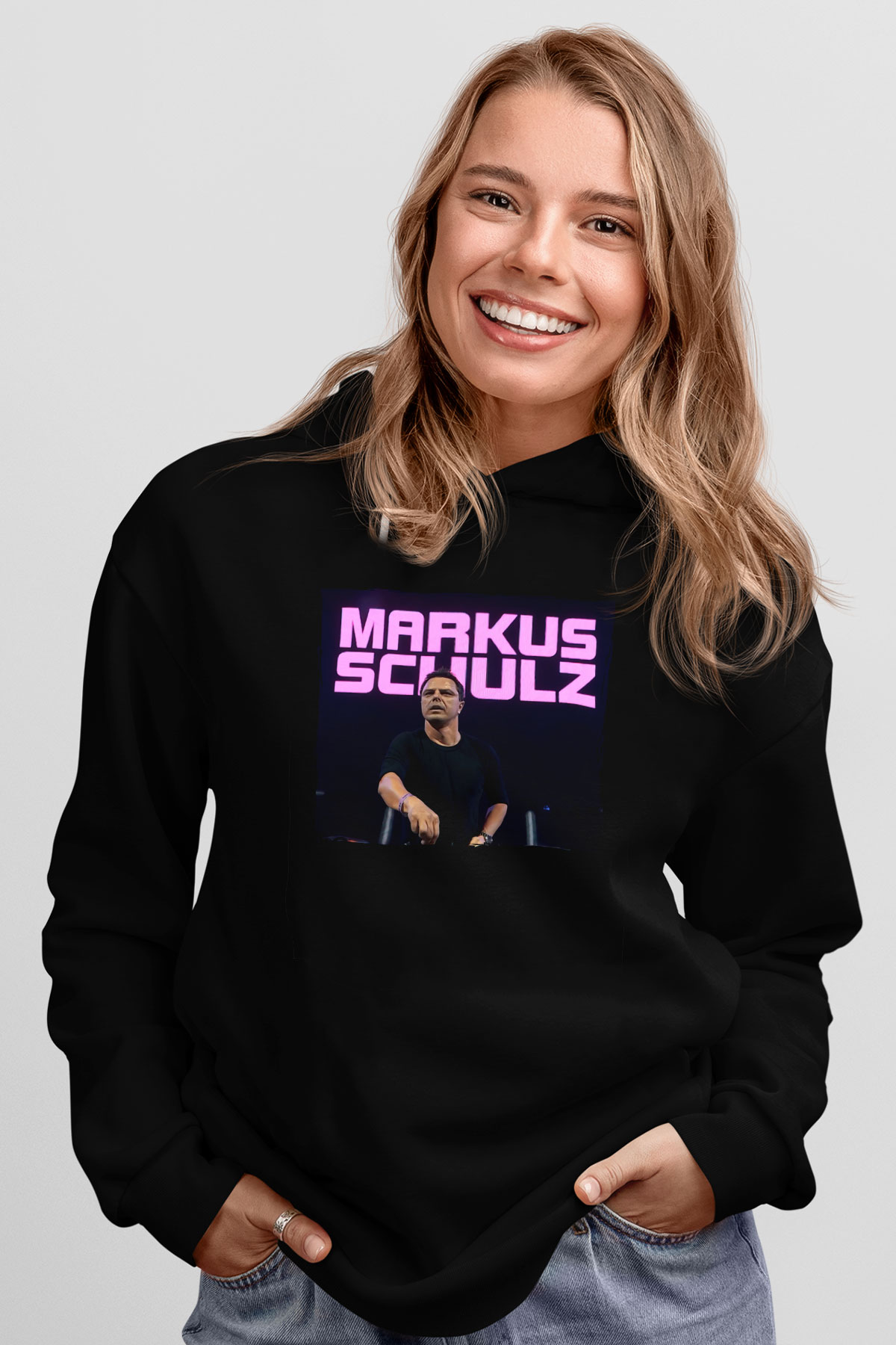 Markus Schulz Siyah Unisex Kapüşonlu Sweatshirt