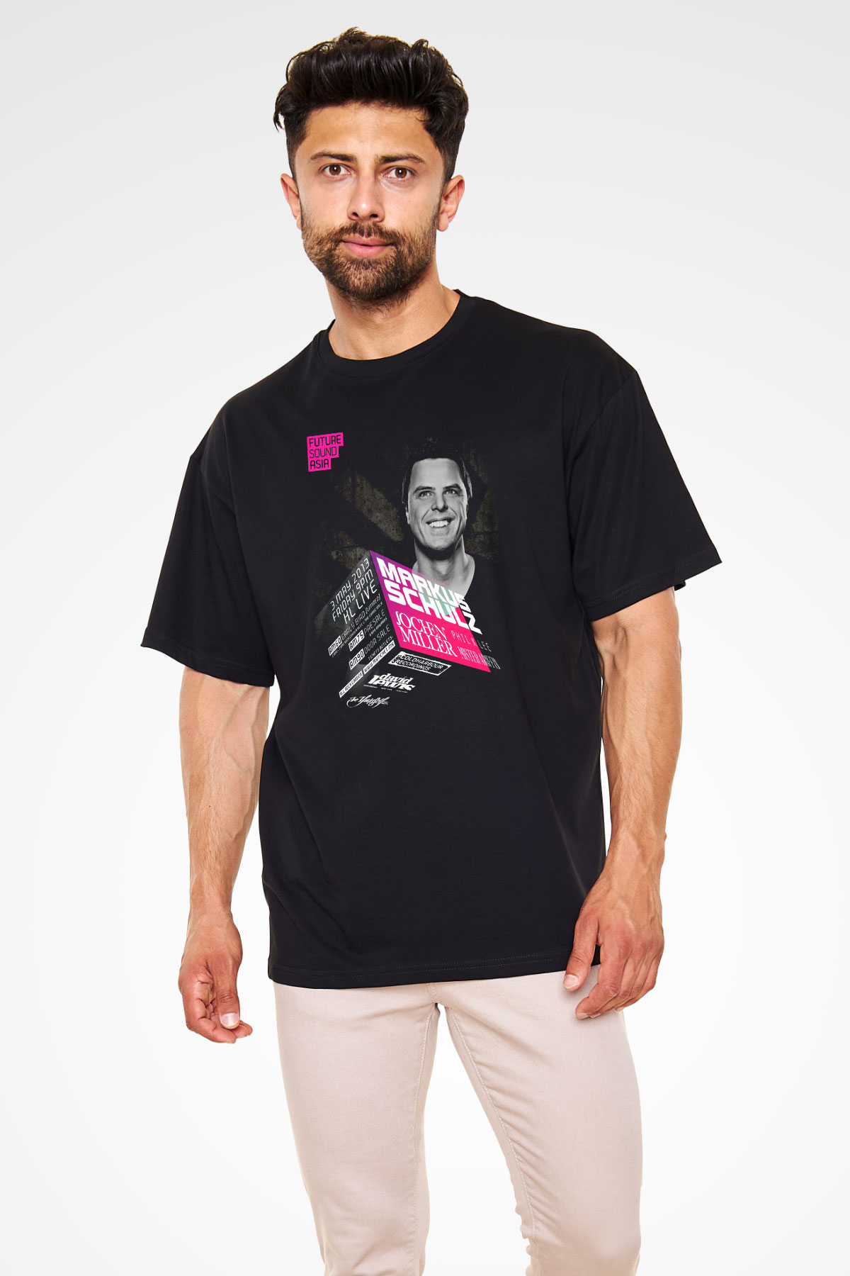 Markus Schulz Siyah Unisex Oversize Tişört T-Shirt