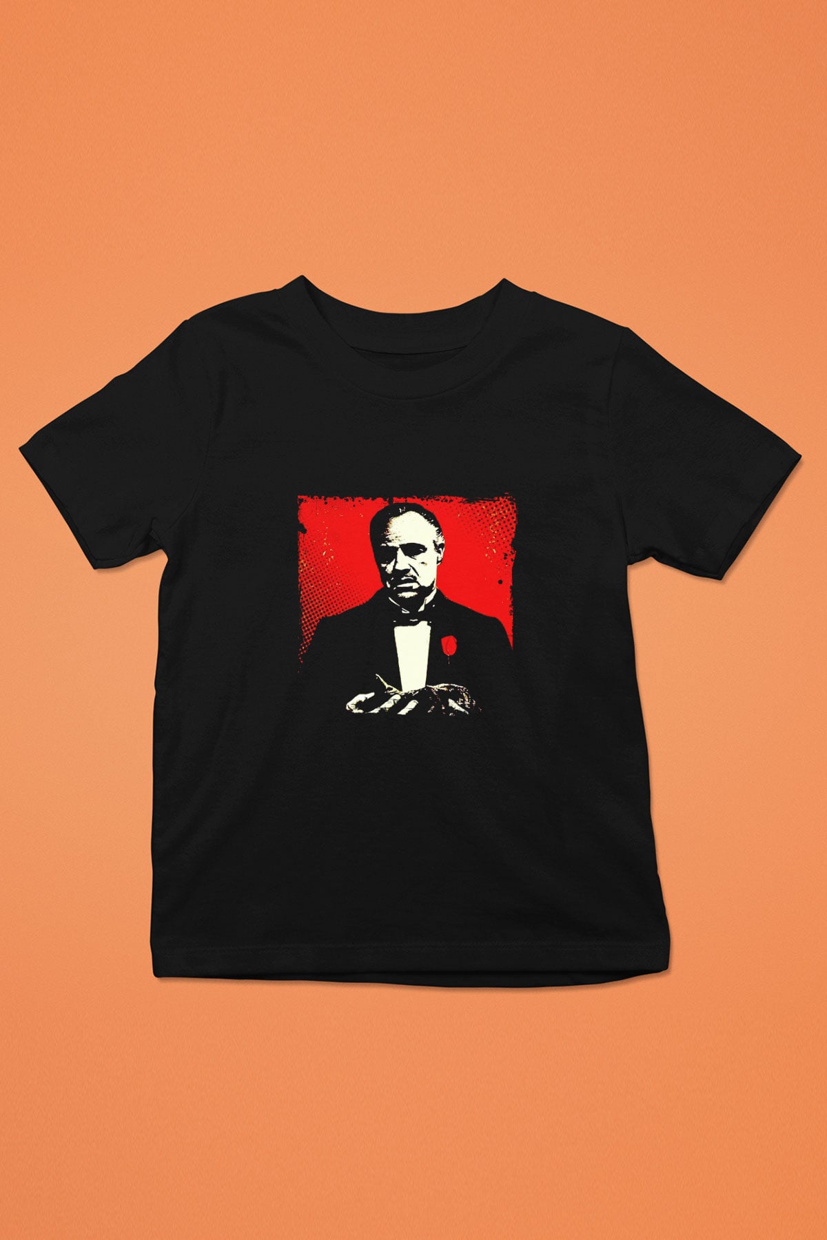 Marlon Brando Baskılı Unisex Siyah Çocuk Tişört