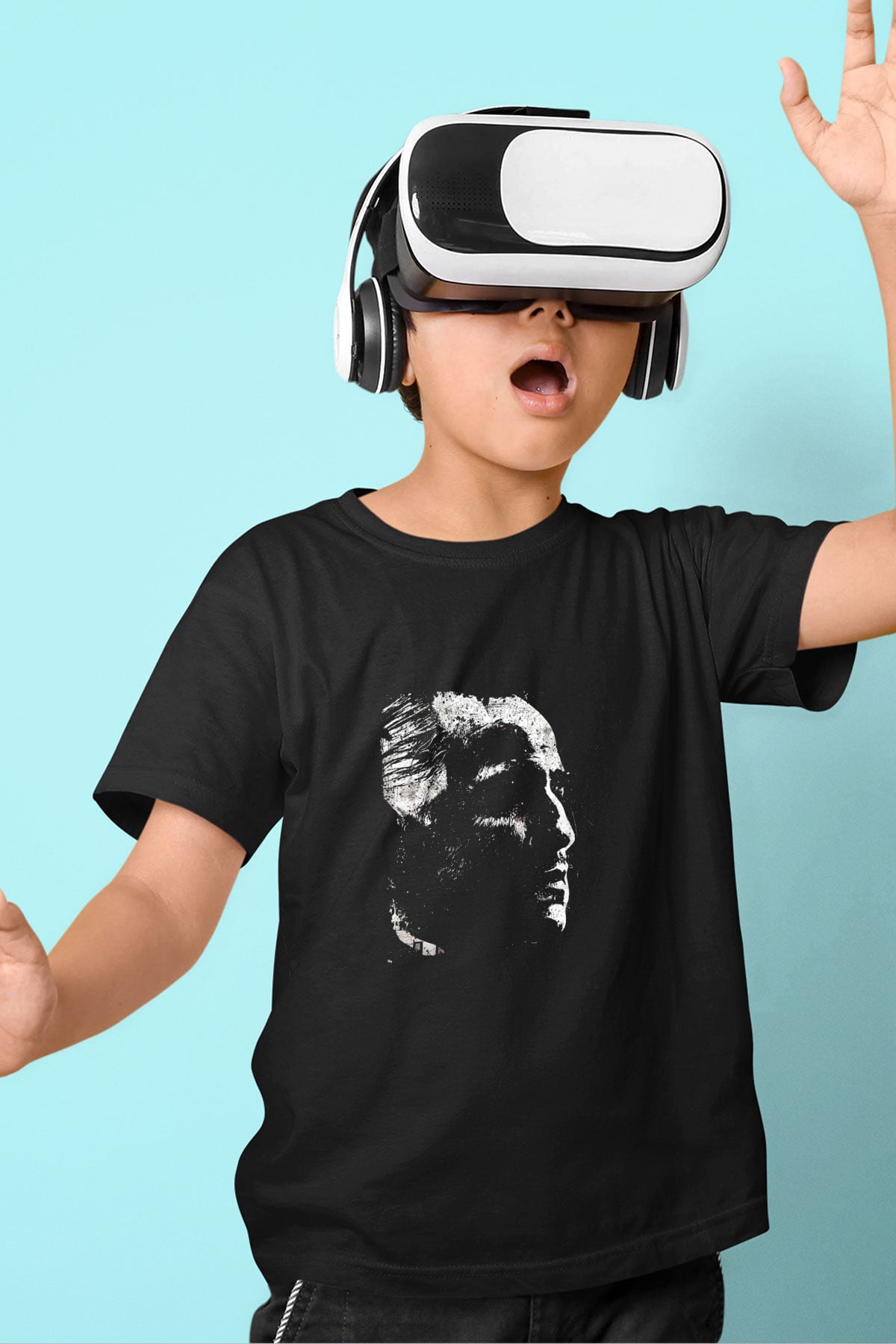 Marlon Brando Baskılı Unisex Siyah Çocuk Tişört