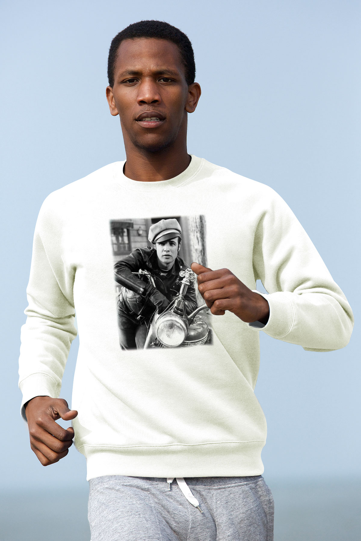 Marlon Brando Beyaz Unisex Sweatshirt