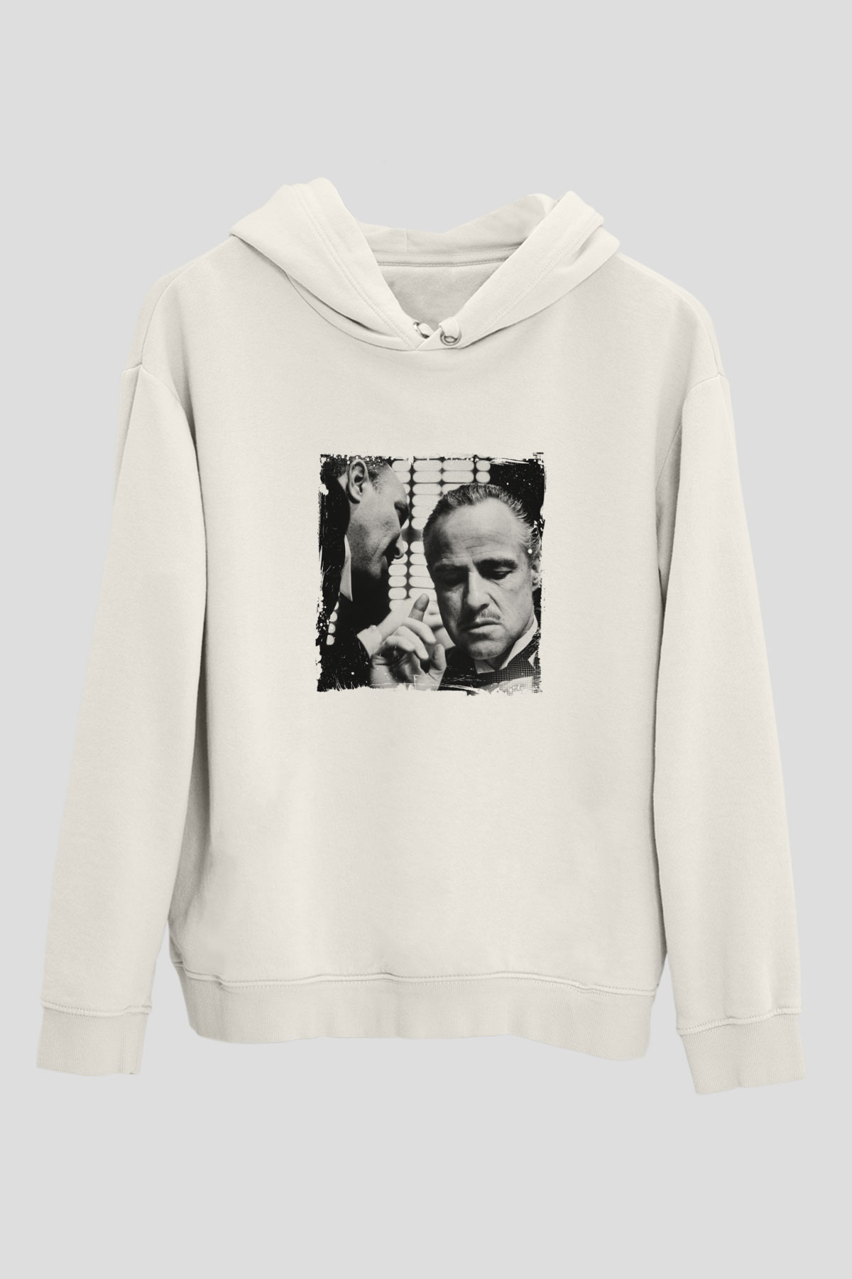 Marlon Brando Unisex Baskılı Beyaz Kapüşonlu Sweatshirt