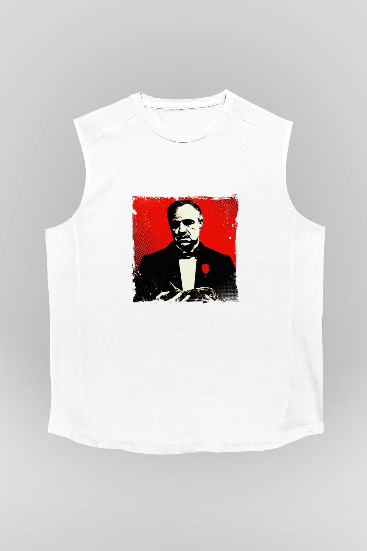 Marlon Brando Unisex Baskılı Beyaz Kolsuz Tişört