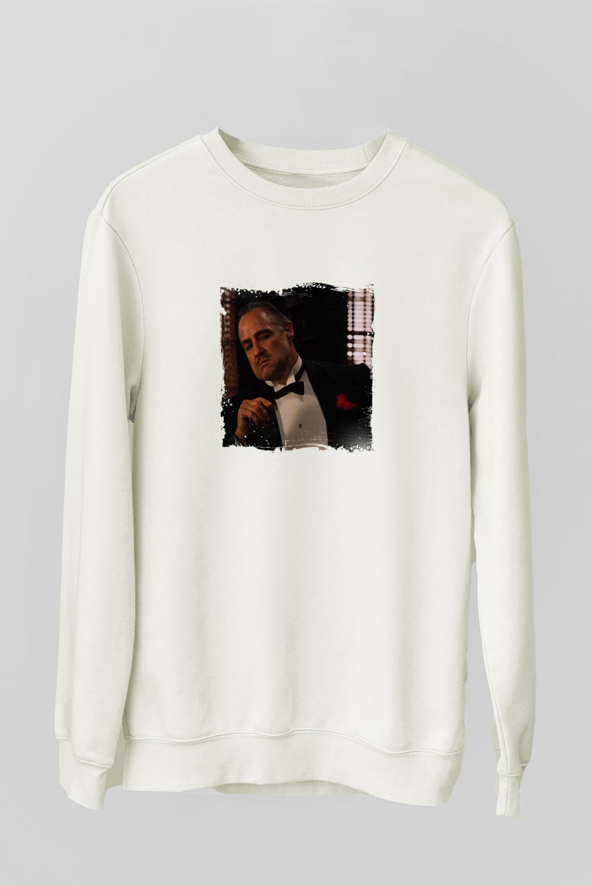 Marlon Brando Unisex Baskılı Beyaz Sweatshirt