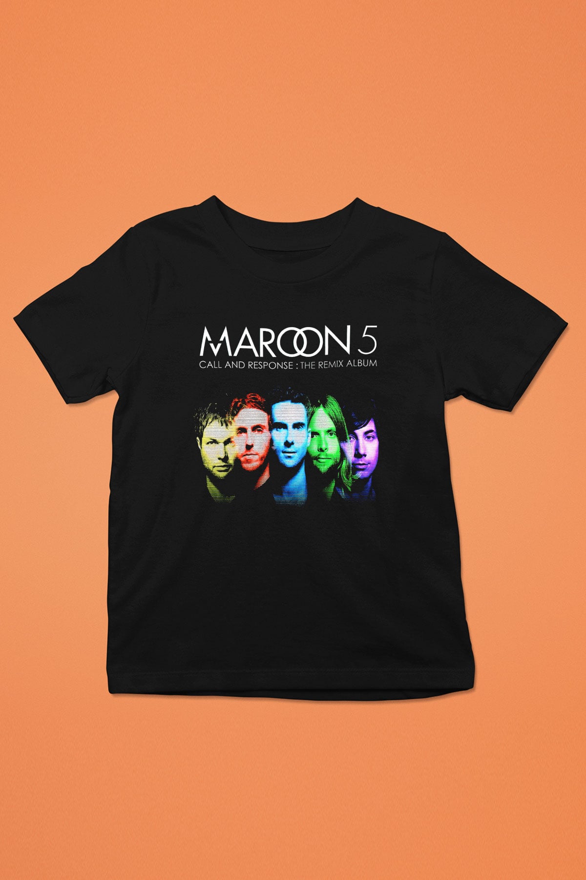 Maroon 5 Baskılı Siyah Unisex Çocuk Tişört