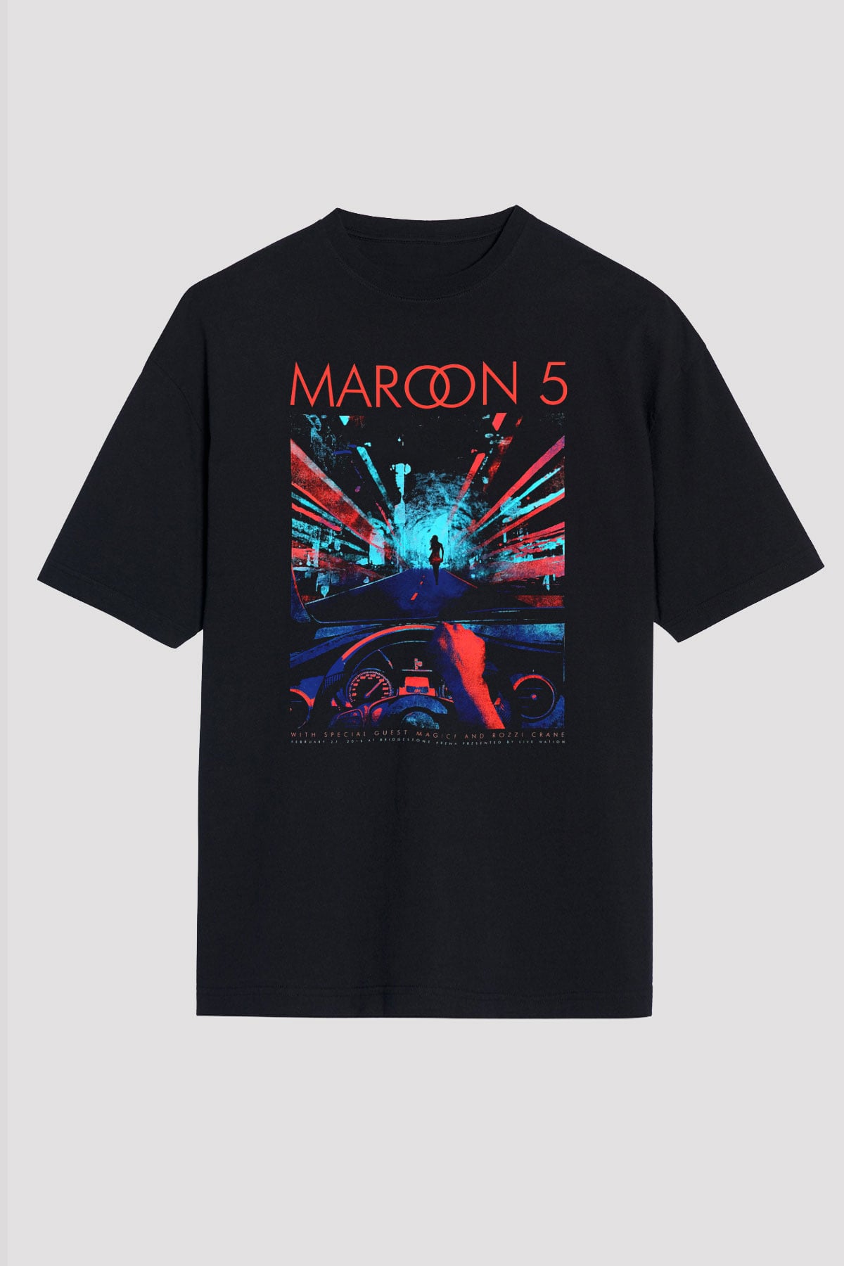 Maroon 5 Siyah Unisex Oversize Tişört T-Shirt