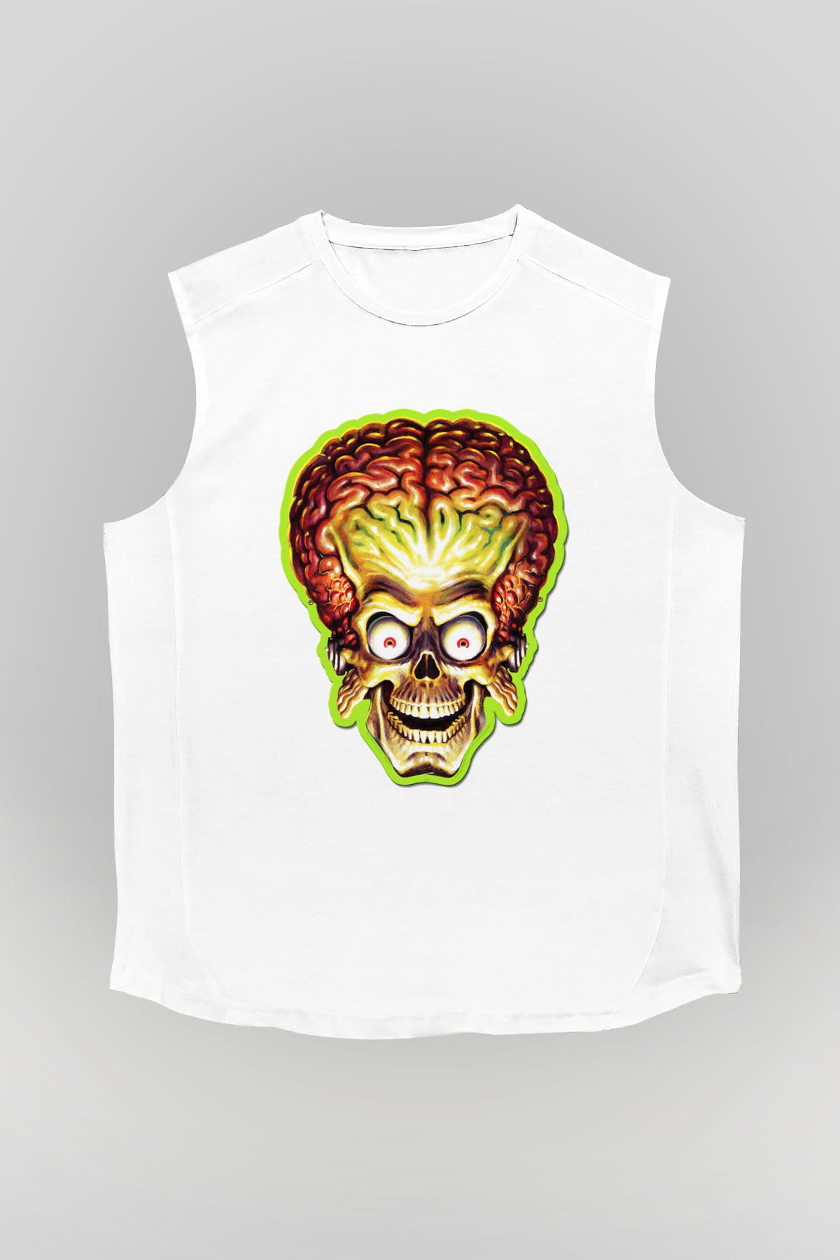 Mars Attacks Beyaz Unisex Kolsuz Tişört