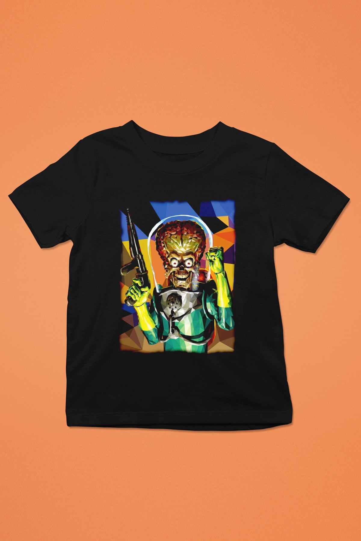 Mars Attacks Siyah Unisex  Çocuk Tişört