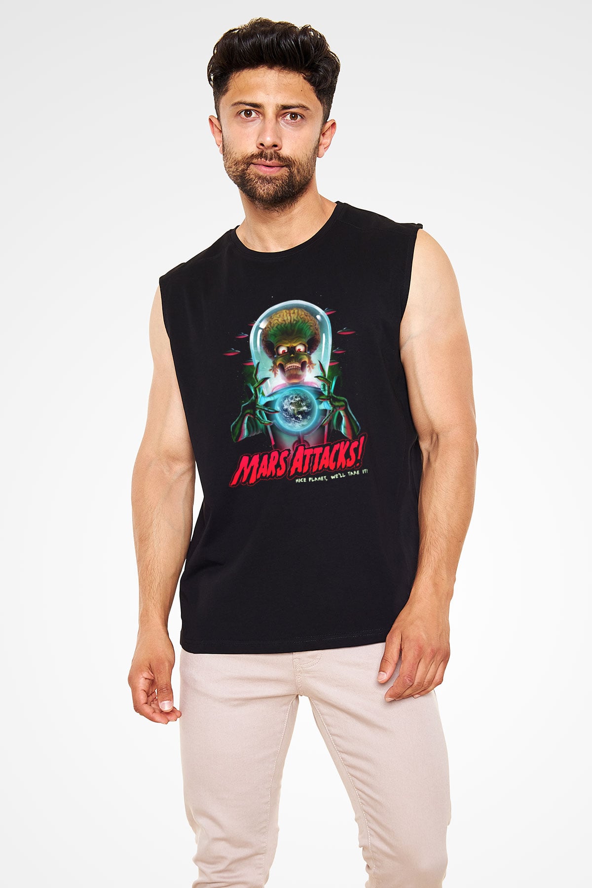 Mars Attacks Siyah Unisex Kolsuz Tişört