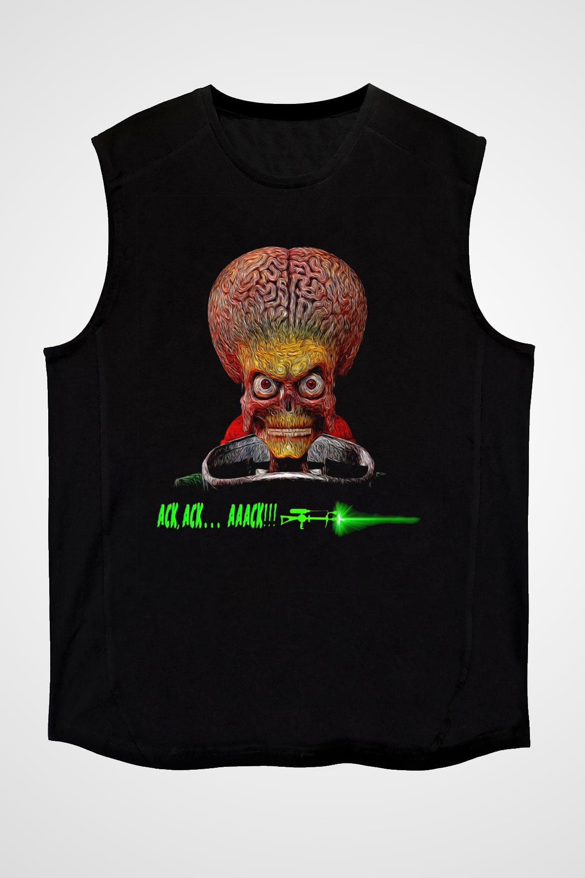Mars Attacks Siyah Unisex  Kolsuz Tişört