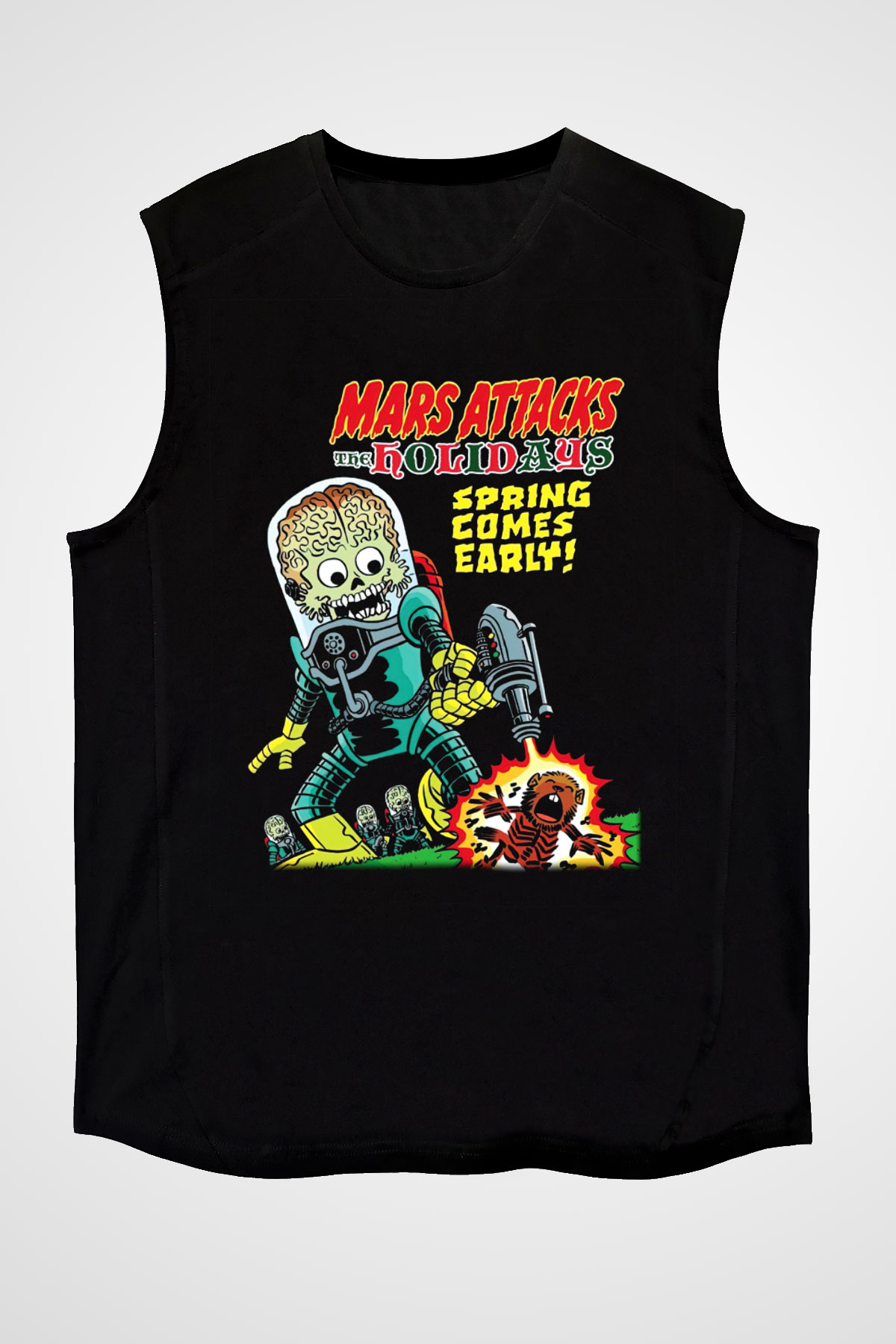 Mars Attacks Siyah Unisex Kolsuz Tişört