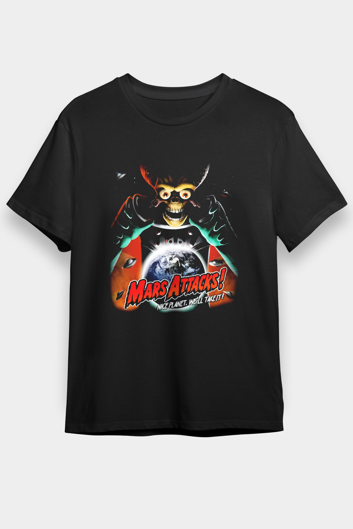 Mars Attacks Siyah Unisex Tişört