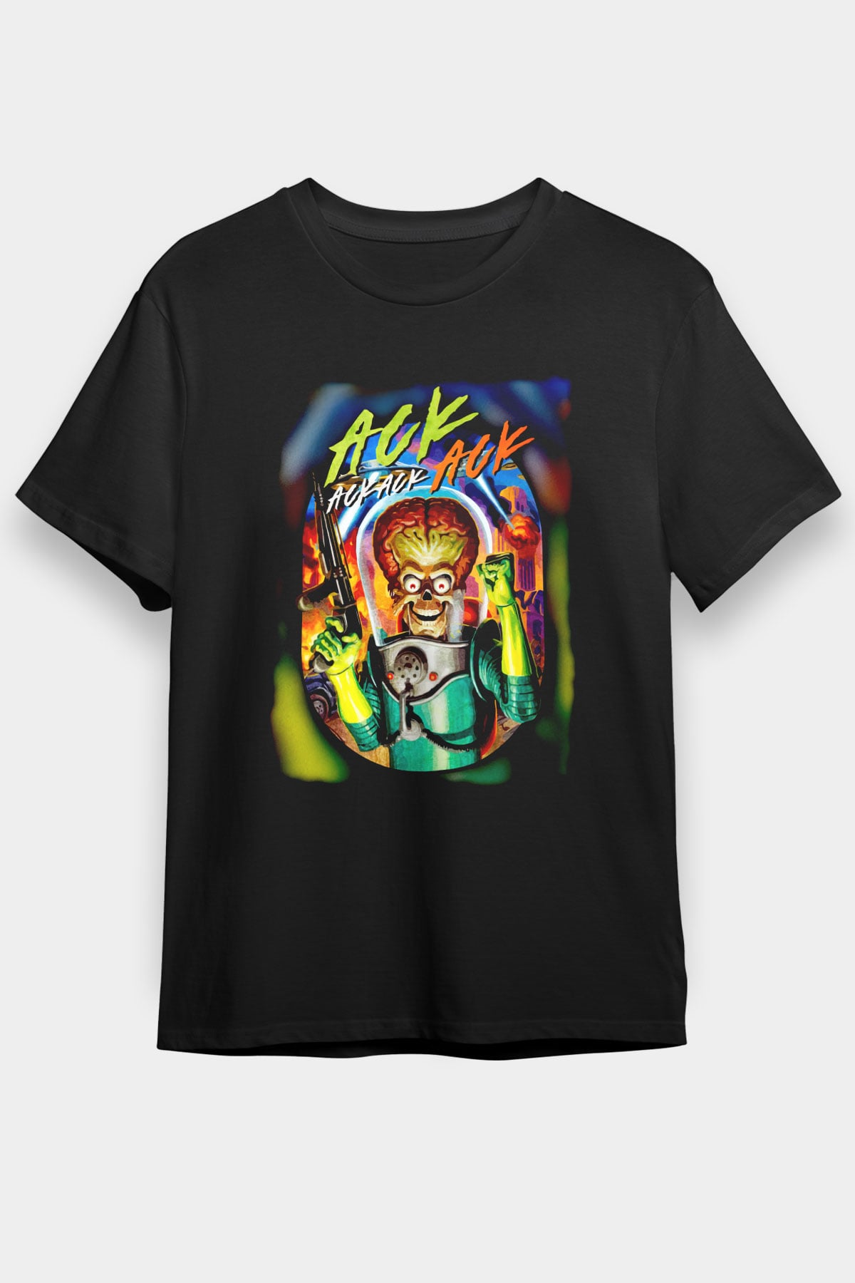 Mars Attacks Siyah Unisex Tişört