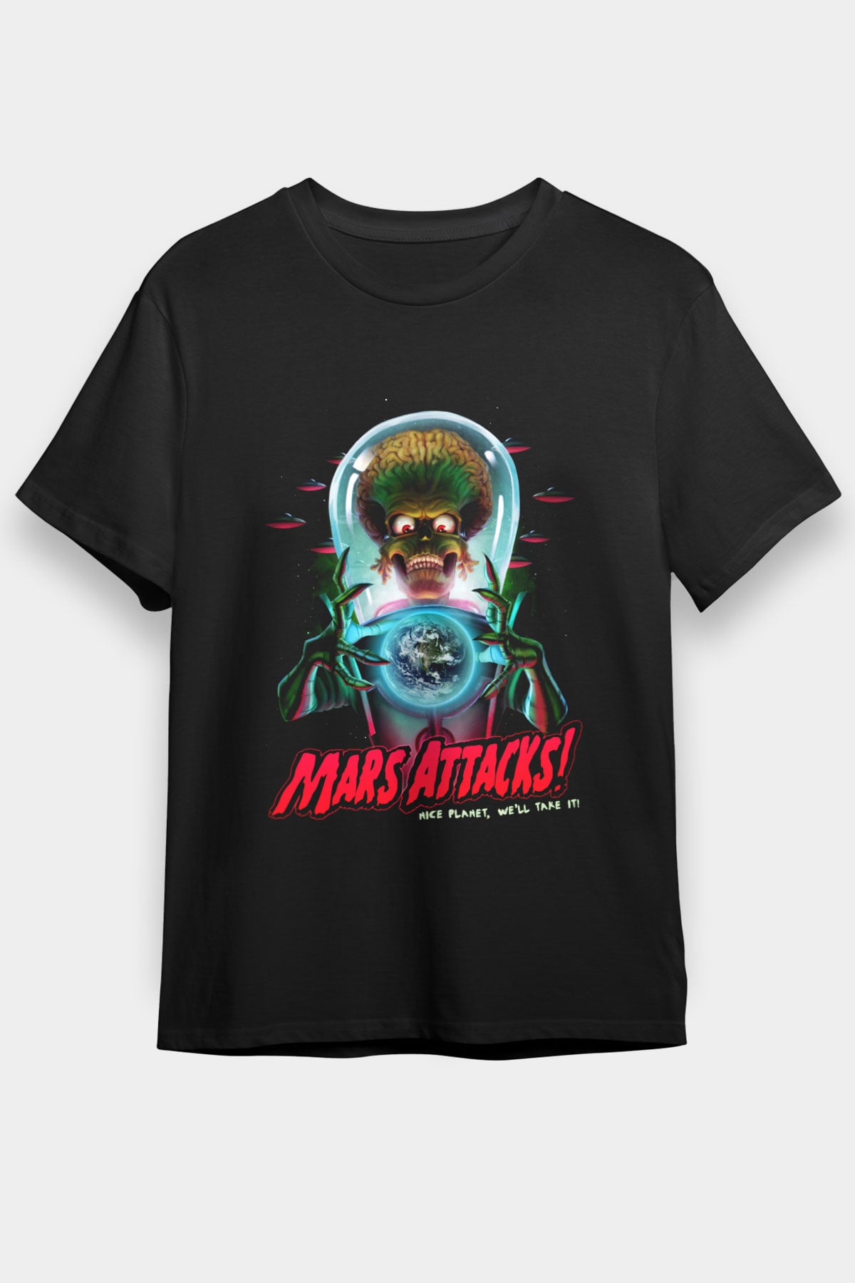 Mars Attacks Siyah Unisex Tişört