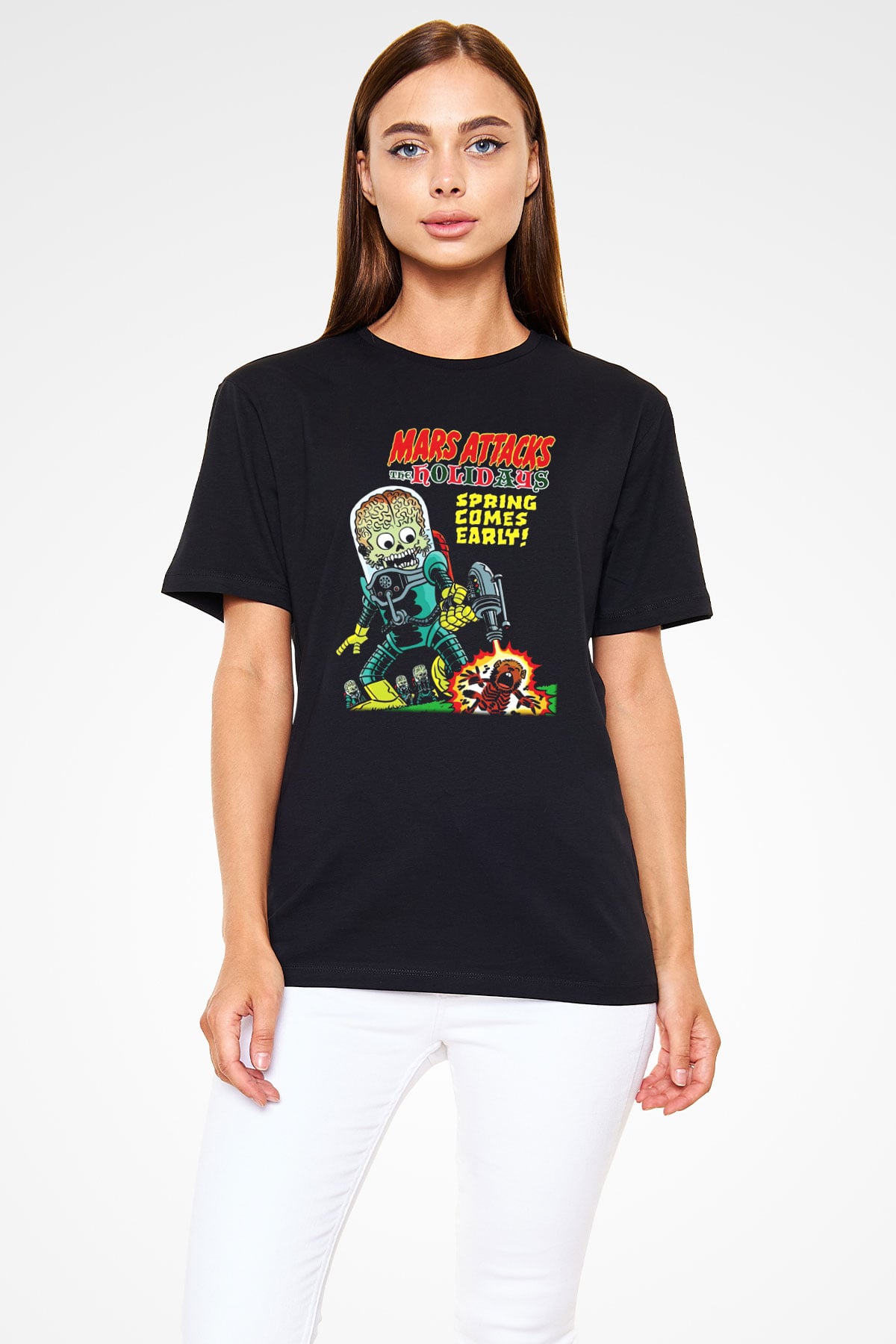 Mars Attacks Siyah Unisex Tişört