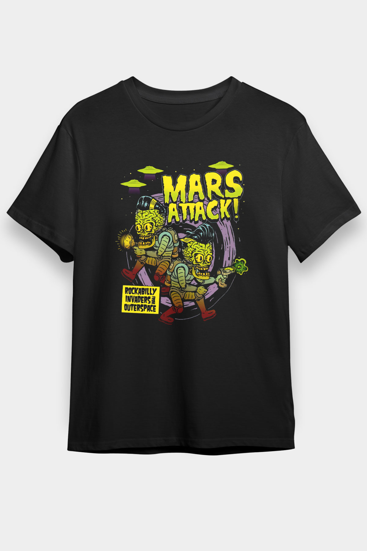 Mars Attacks Siyah Unisex Tişört