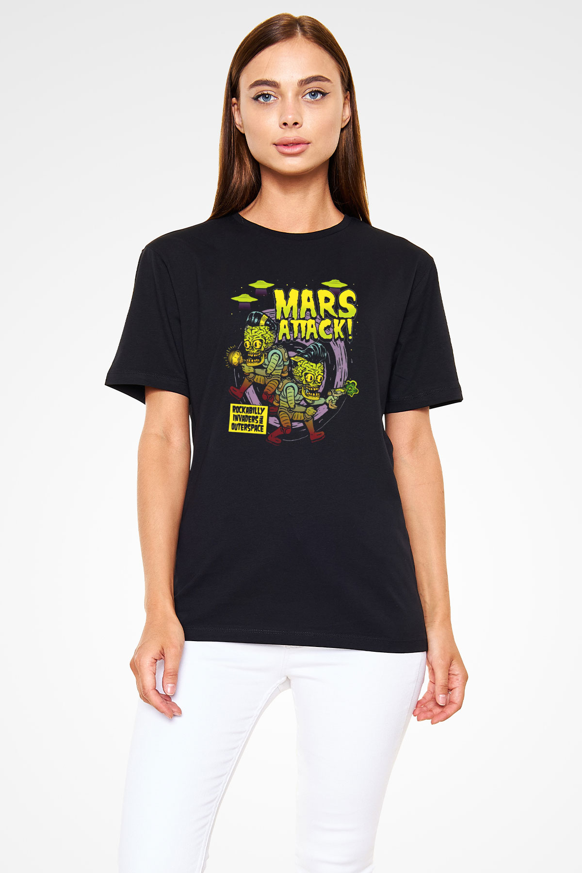 Mars Attacks Siyah Unisex Tişört