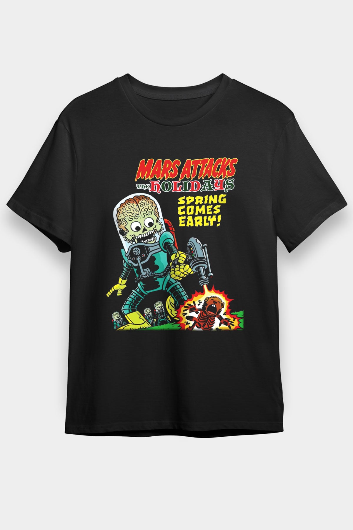 Mars Attacks Siyah Unisex Tişört