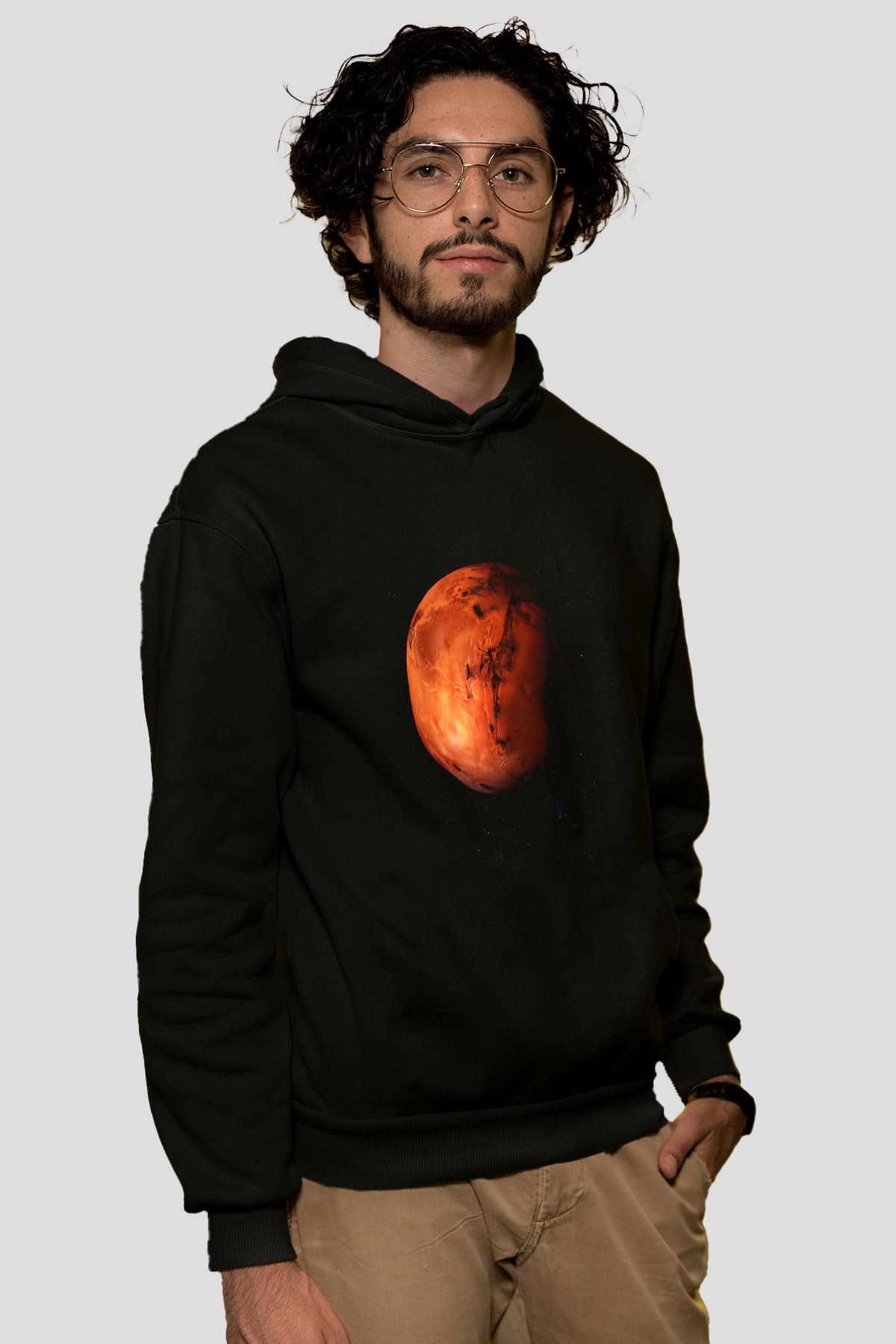 Mars Siyah Unisex Hoodie