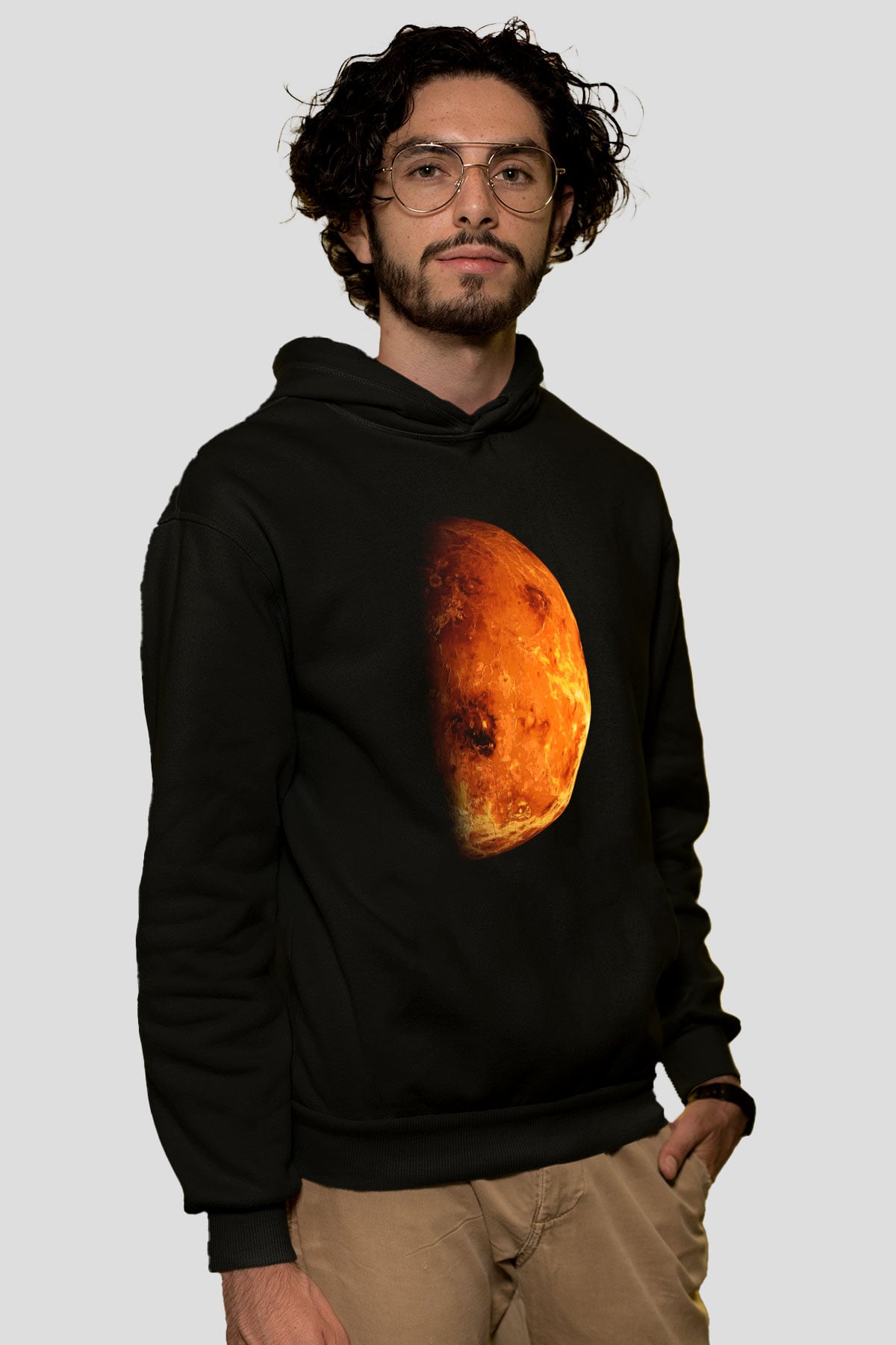 Mars Siyah Unisex Hoodie