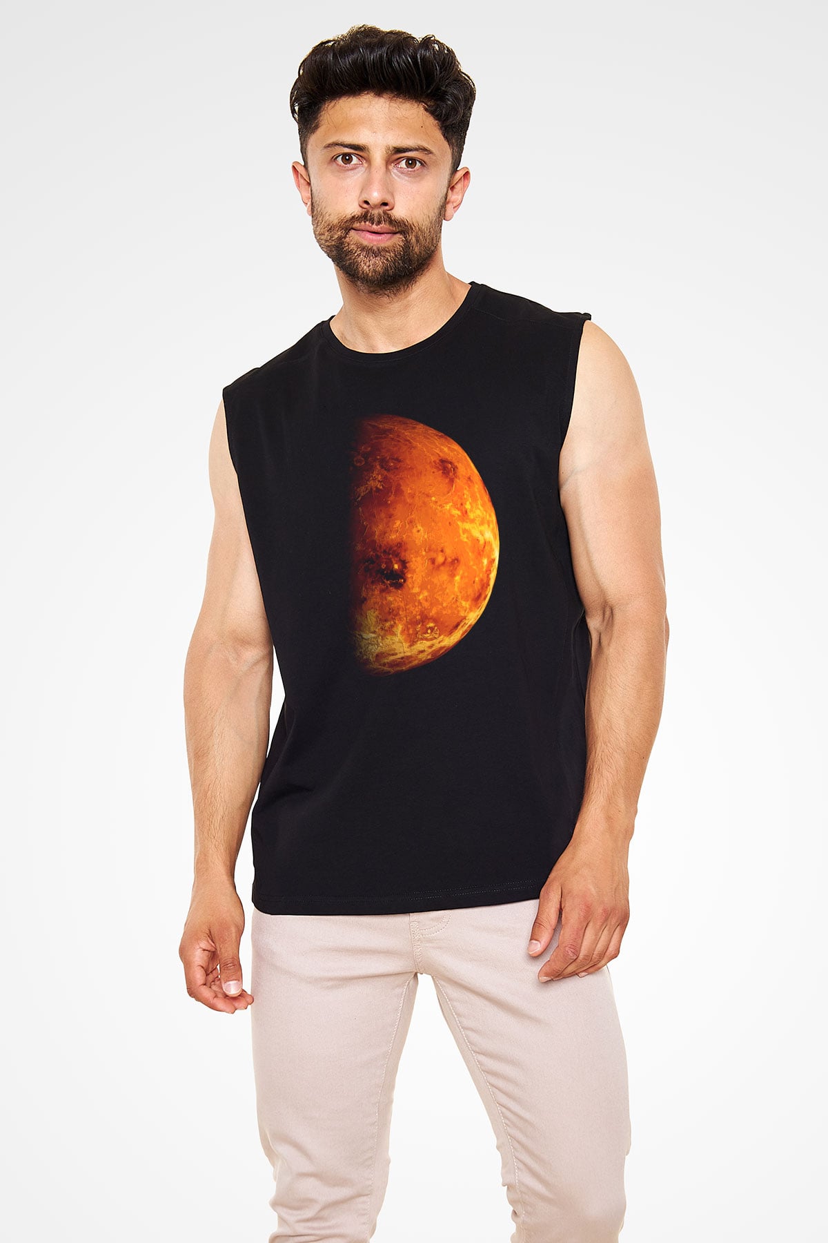 Mars Siyah Unisex Kolsuz Tişört