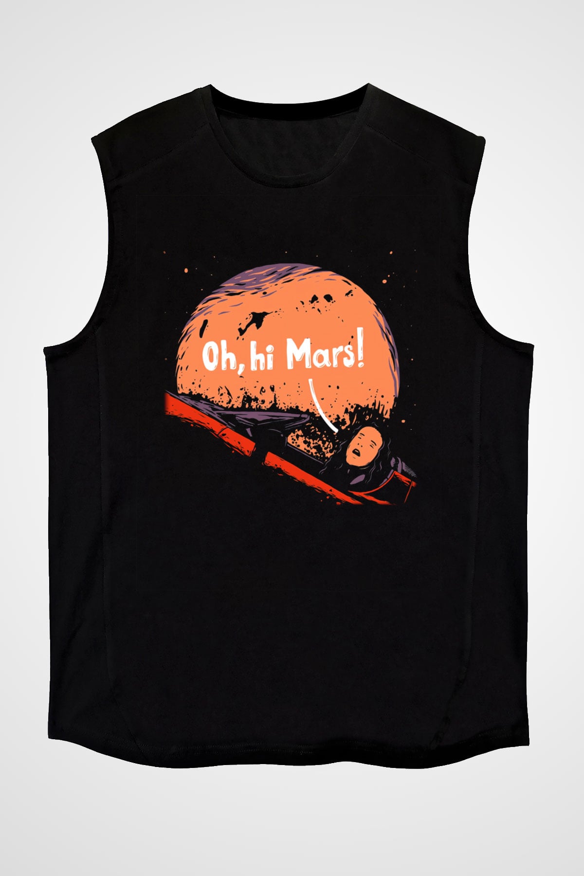 Mars Siyah Unisex Kolsuz Tişört