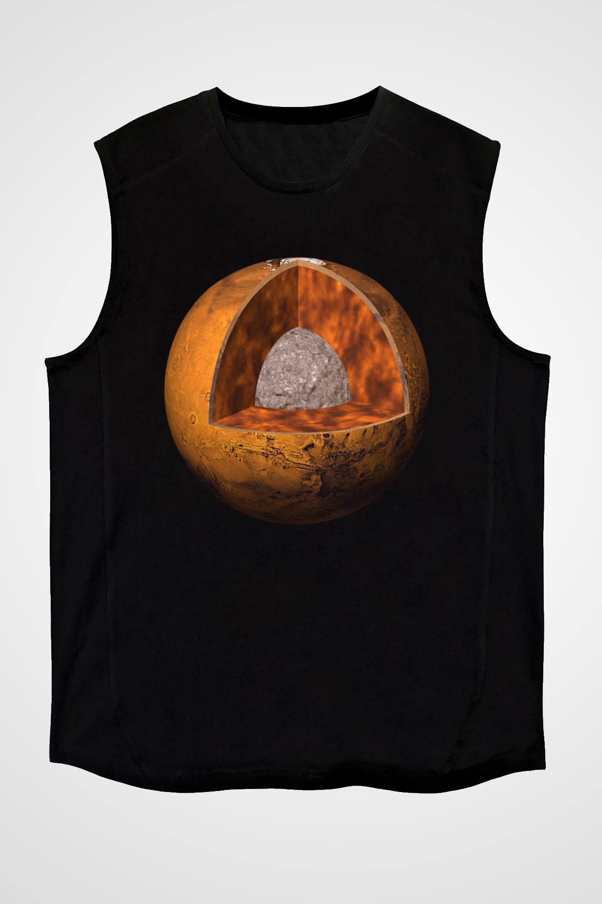 Mars Siyah Unisex Kolsuz Tişört