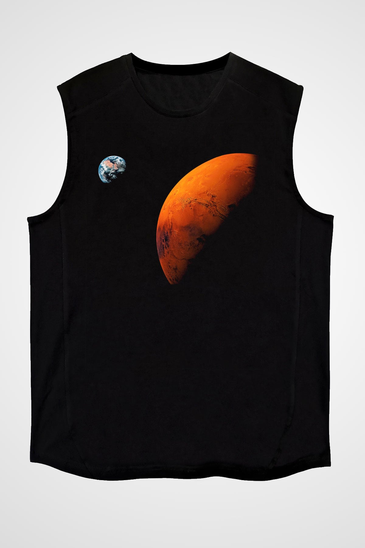 Mars Siyah Unisex Kolsuz Tişört