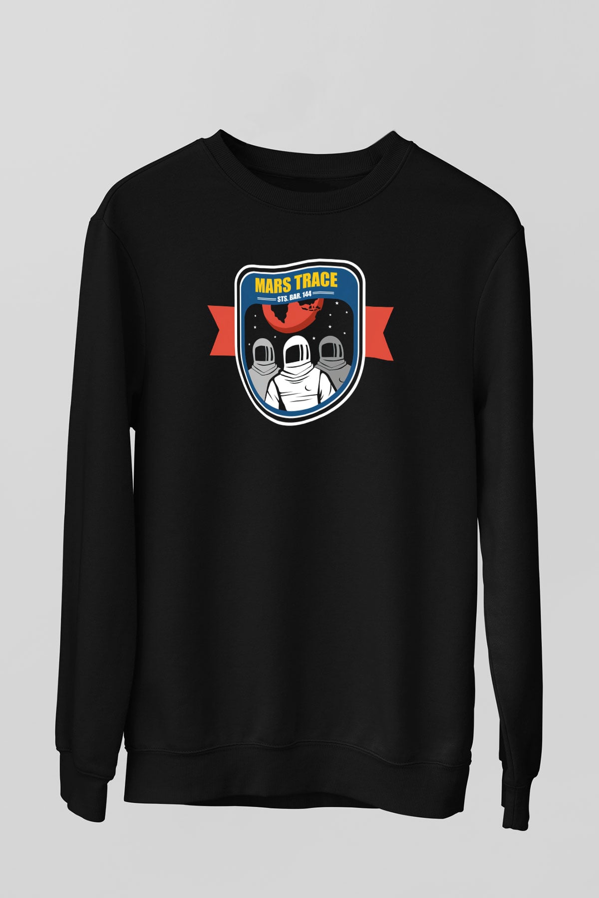 Mars Siyah Unisex Sweatshirt