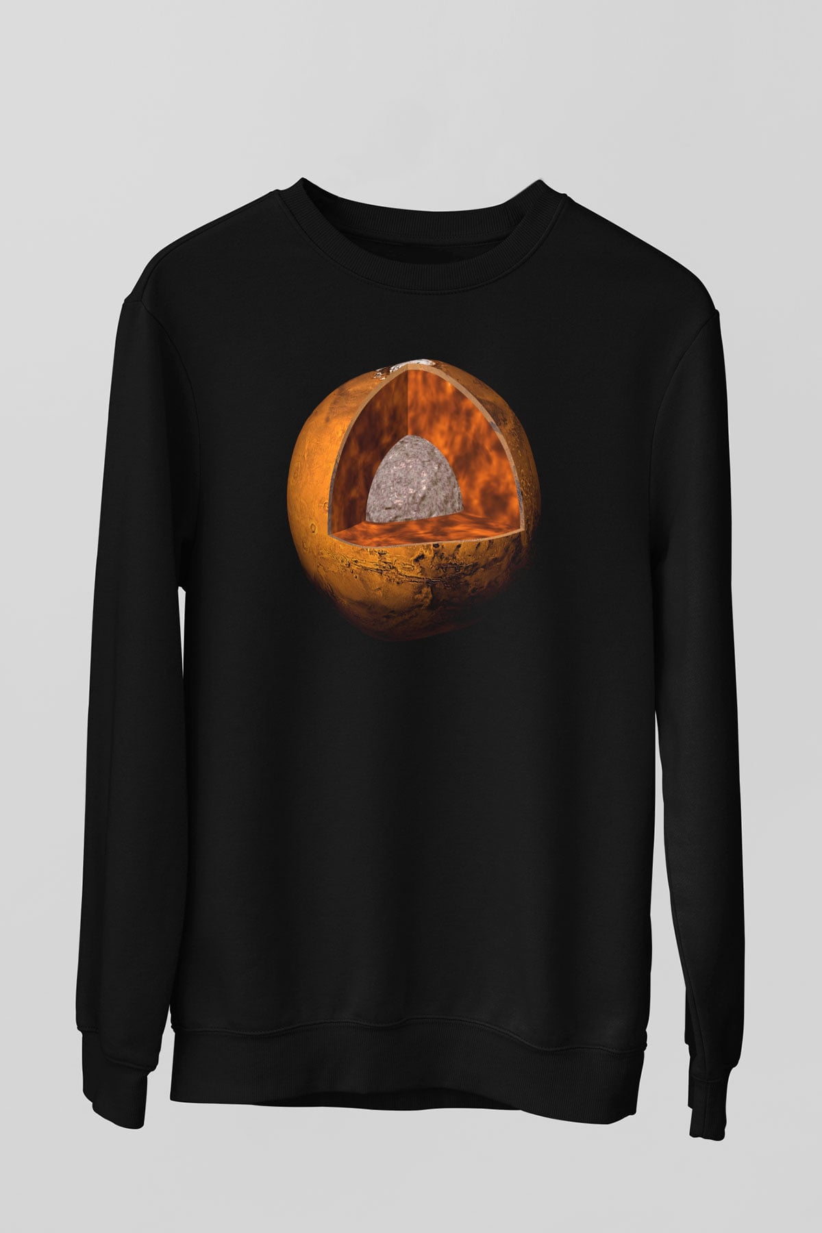 Mars Siyah Unisex Sweatshirt
