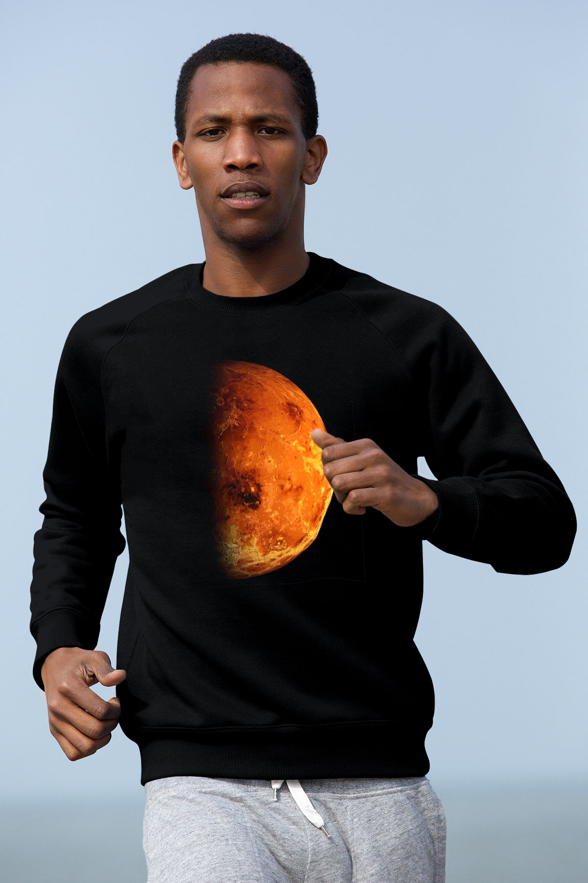 Mars Siyah Unisex Sweatshirt