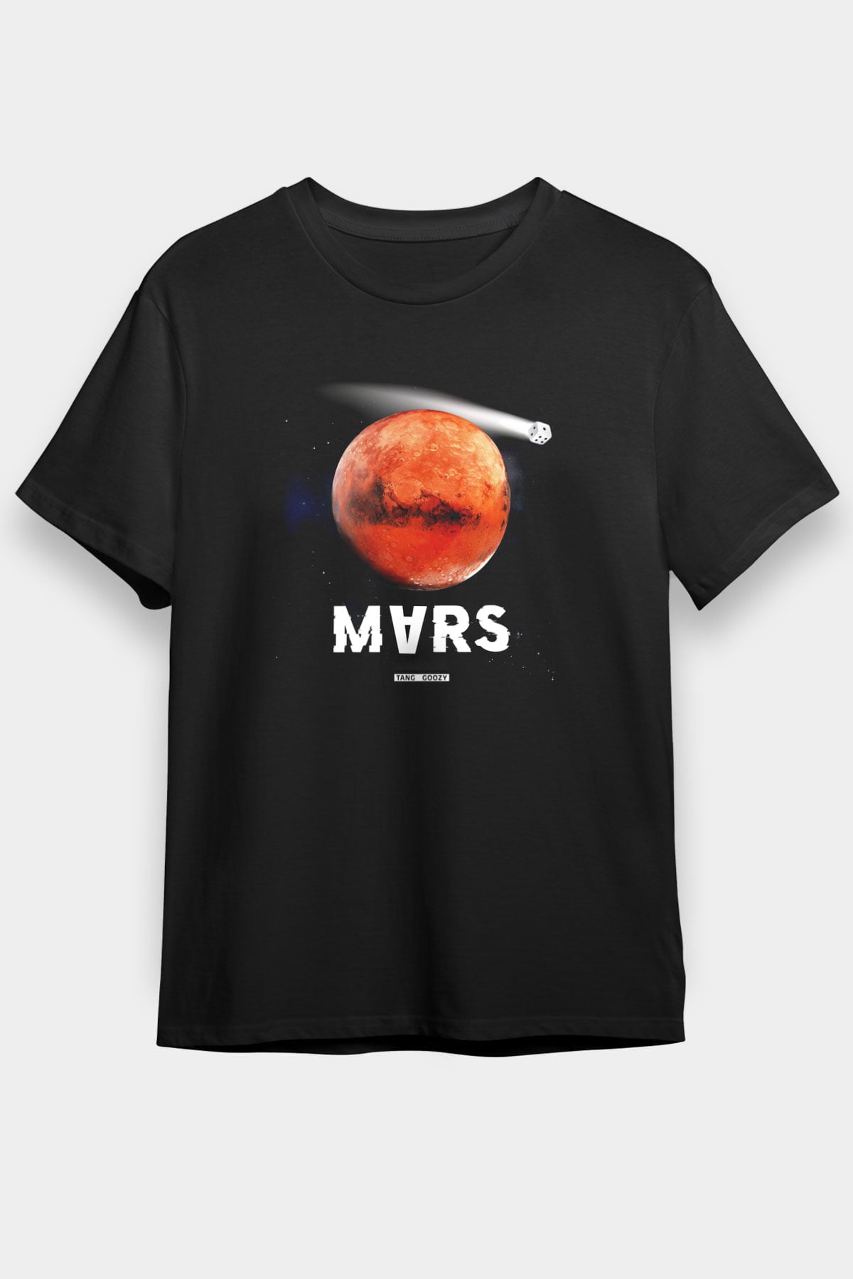 Mars Siyah Unisex Tişört T-Shirt - TişörtFabrikası