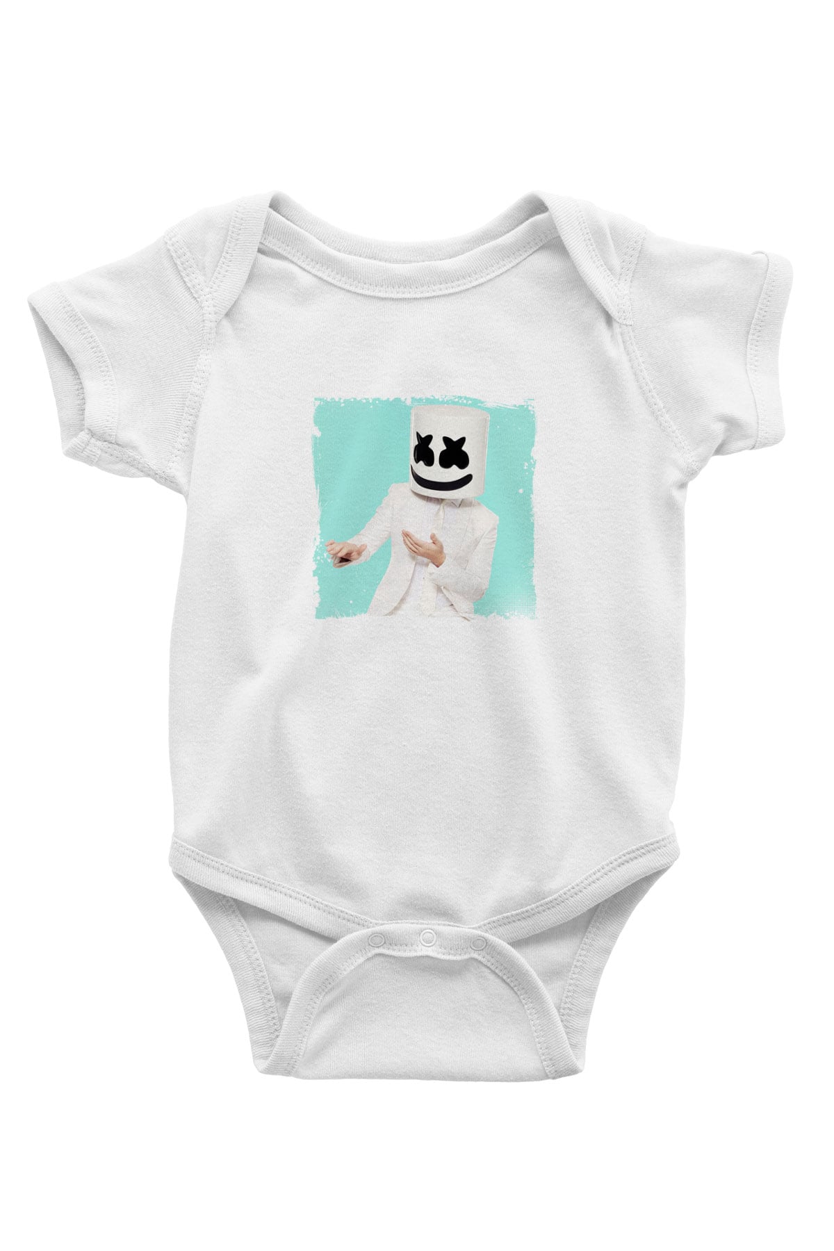 Marshmello Baskılı Beyaz Bebek Body - Zıbın