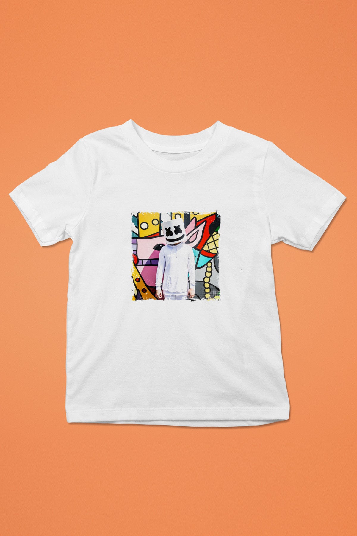 Marshmello Baskılı Beyaz Çocuk Tişört