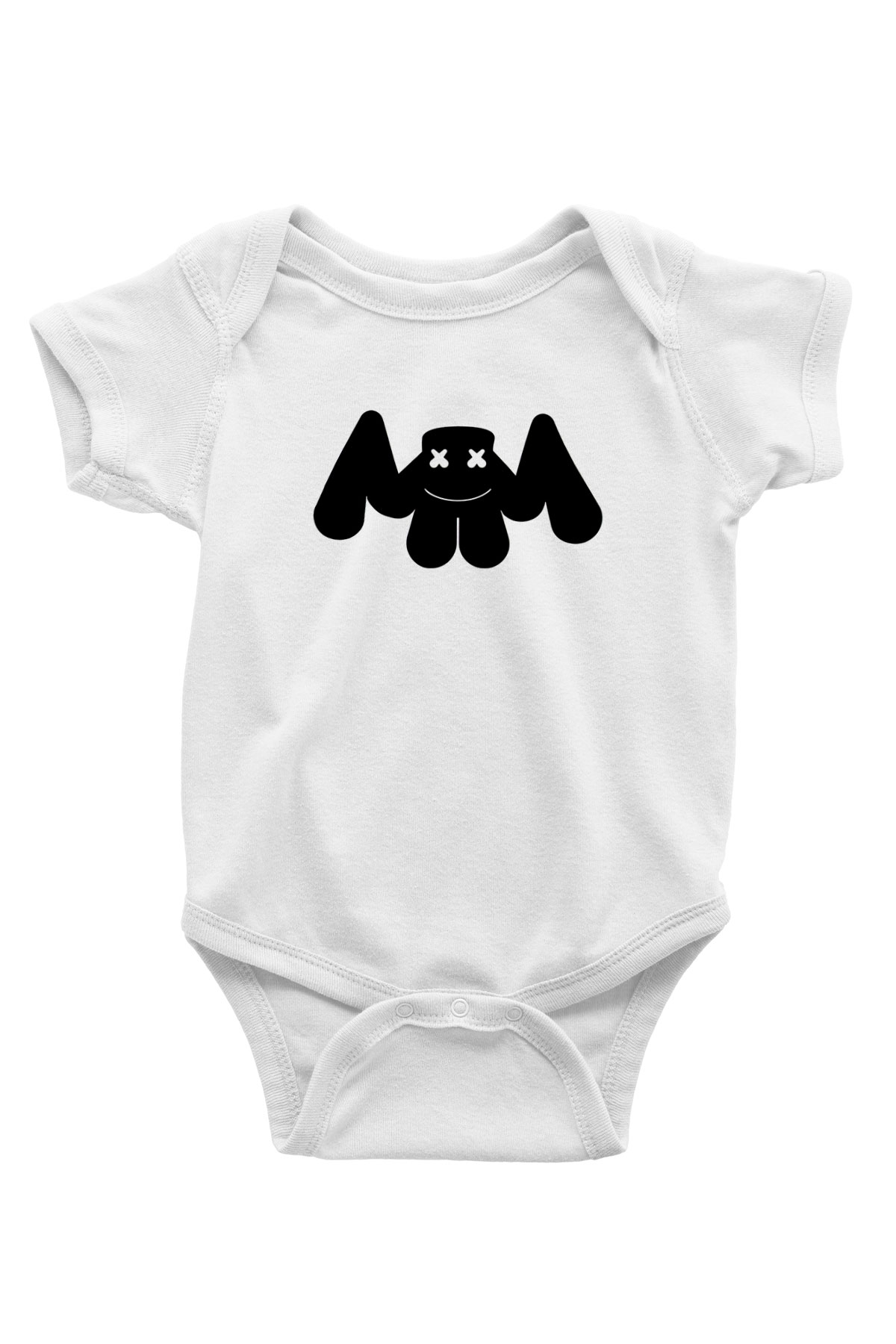Marshmello Baskılı Beyaz Unisex Bebek Body - Zıbın