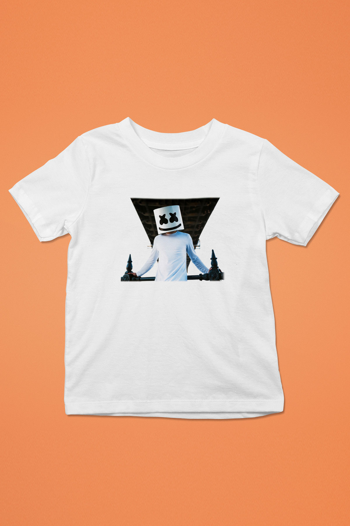 Marshmello Baskılı Beyaz Unisex Çocuk Tişört